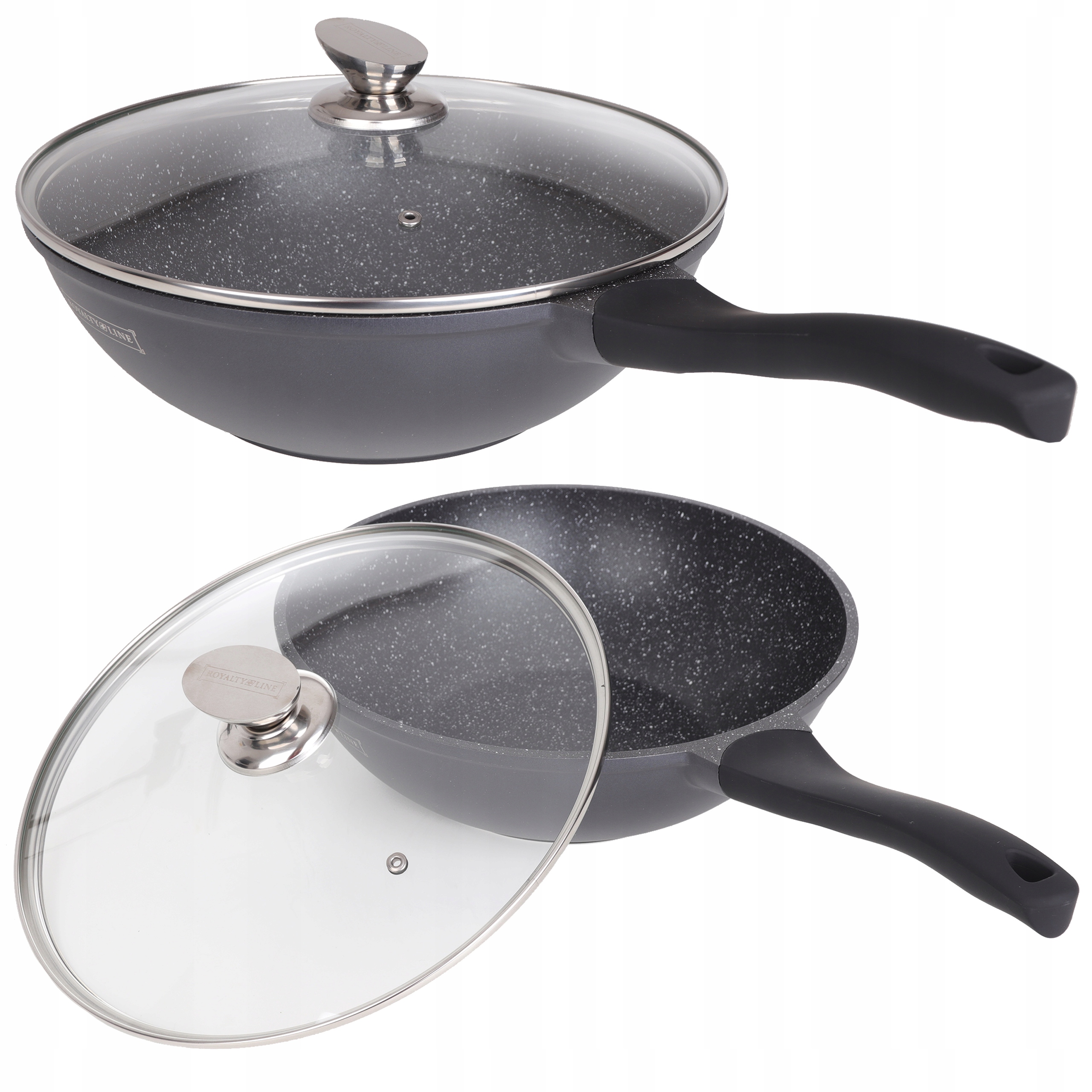 

Wok Patelnia 30cm Powłoka Marmurowa RL-BW30 4.4L