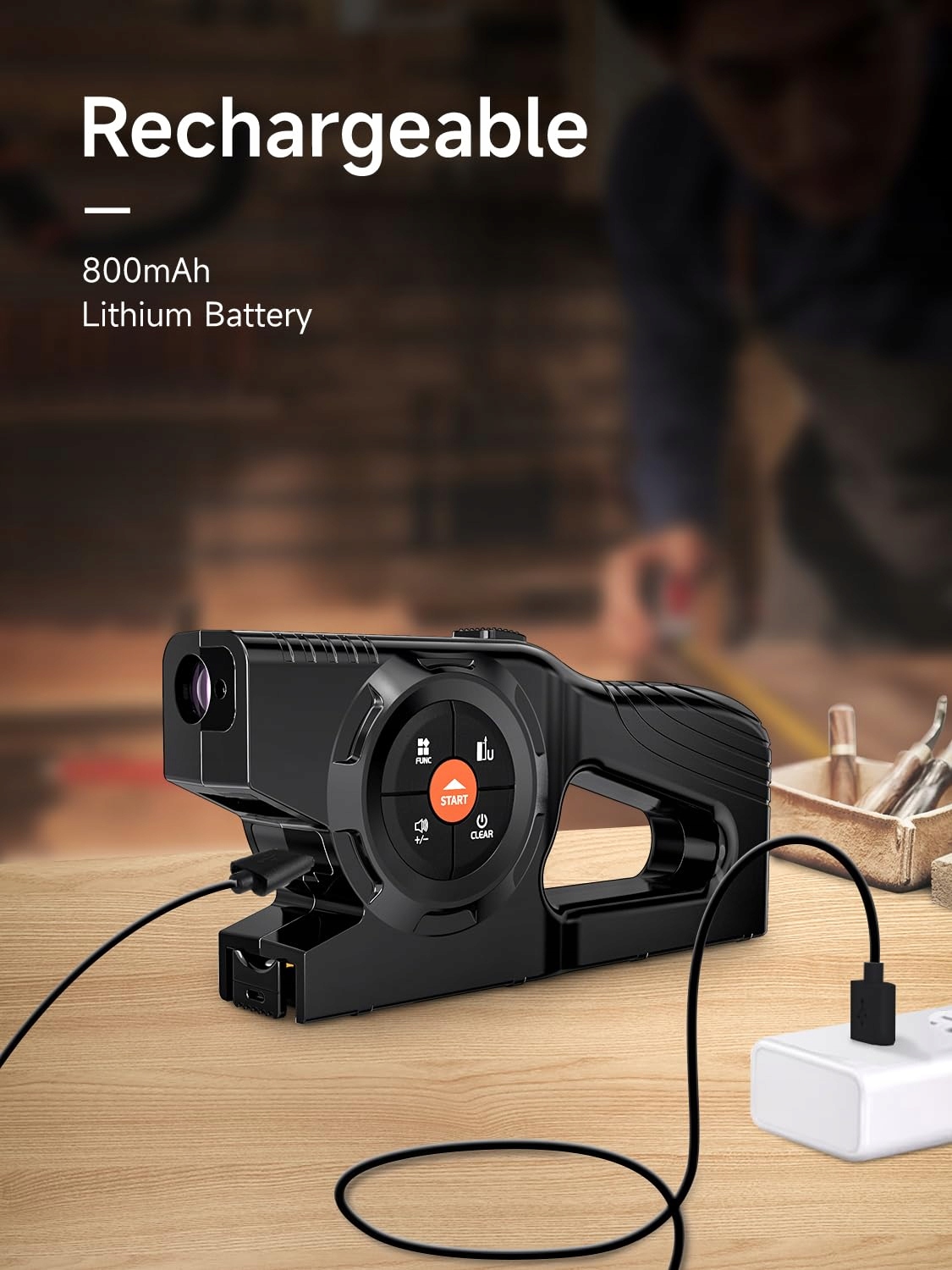 AICEVOOS Cyfrowa Miarka 3w1 60m Laserowy Dalmierz z Auto Zamknięciem — miniatura 4