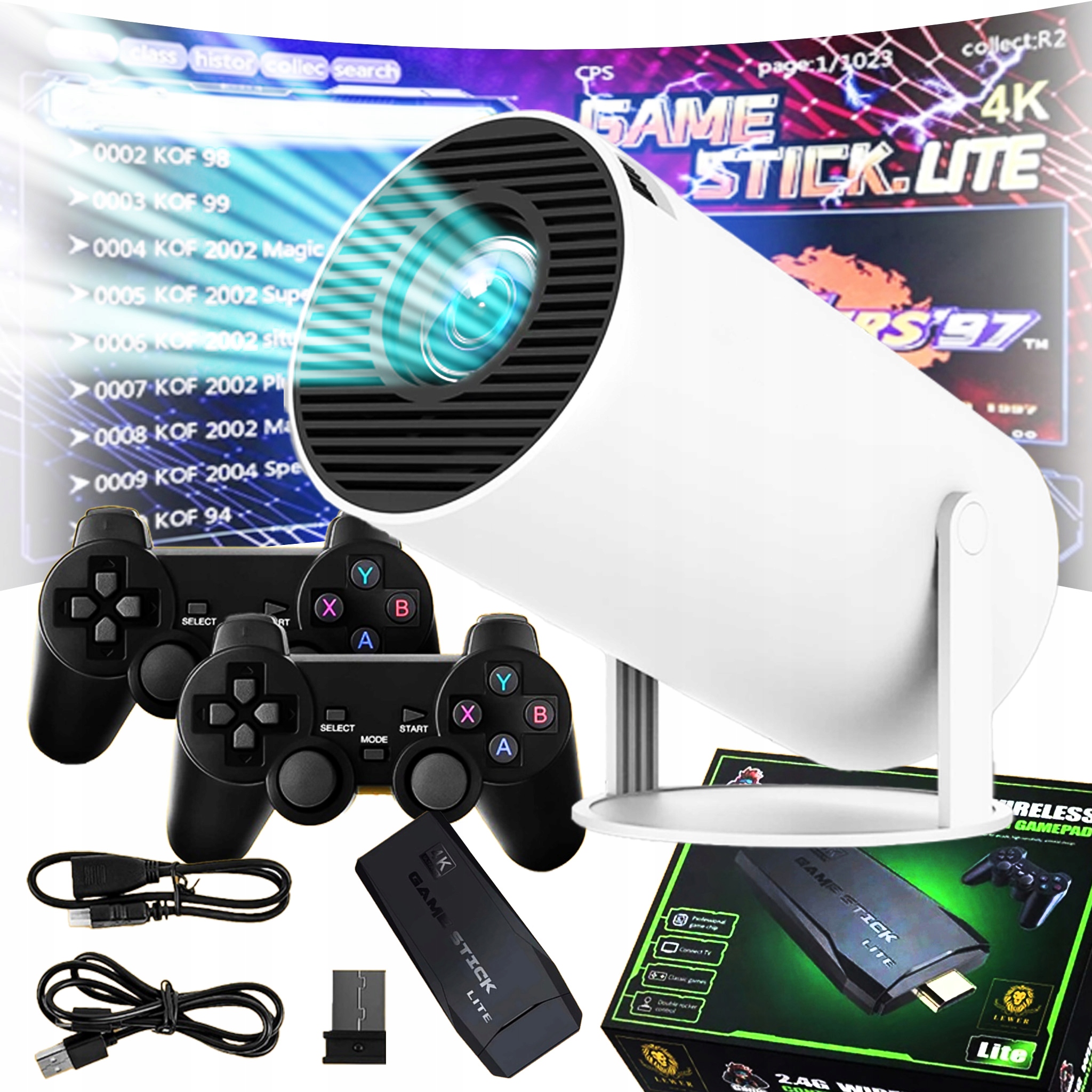 Set Hry Retro Konzola Projektor Prenosný Hdmi Pady 20000 Hier