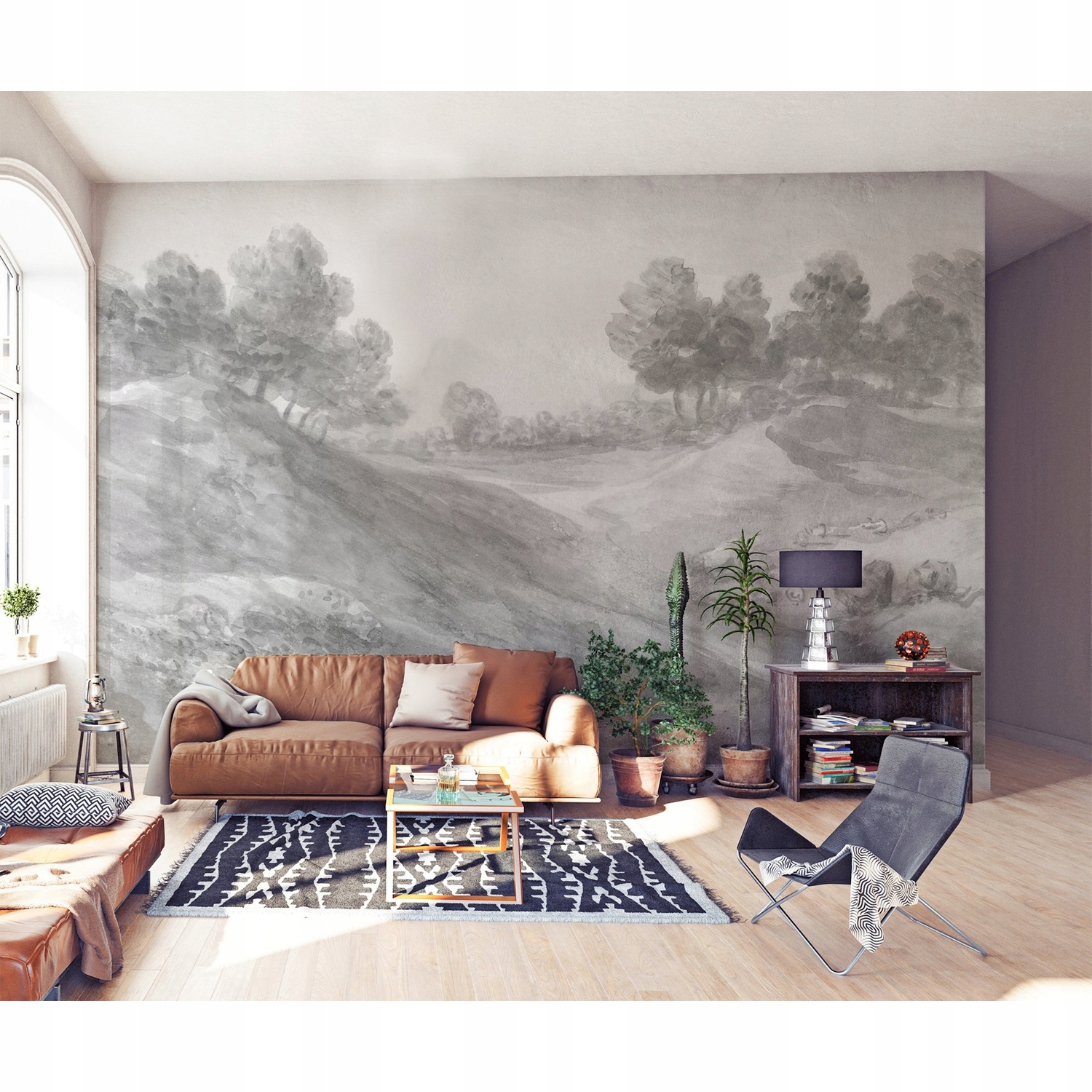 

Fototapeta do salonu Szkic pejzażu lasu 208x146 cm