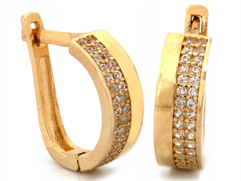 Dámské zlaté náušnice 585 se 14karátovým kubickým zirkon , ideální jako dárek