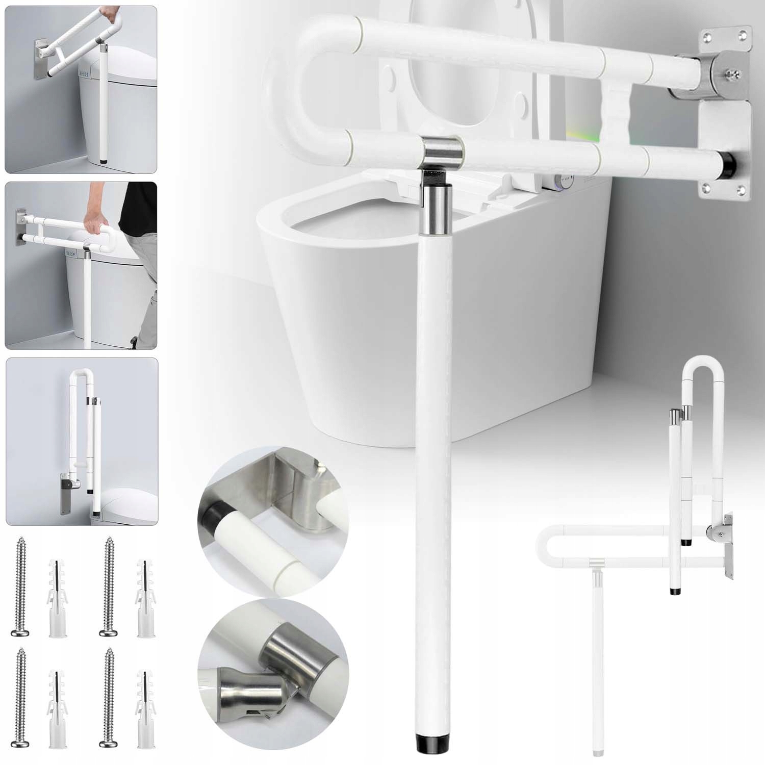 Uchwyt Składany Łazienkowy Niepełnosprawnych Osób Starszych Nośność 200 Kg