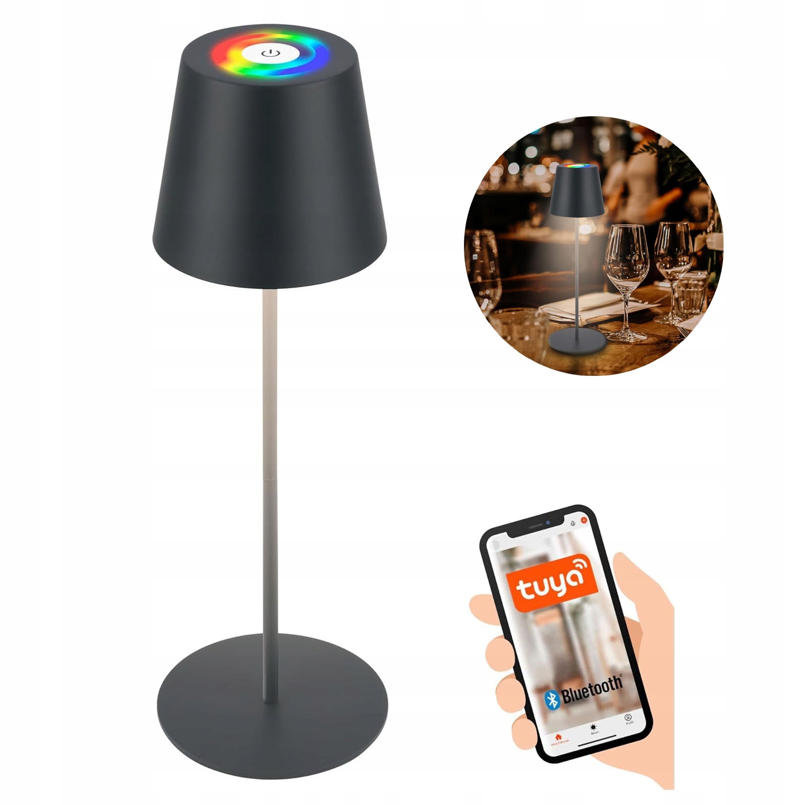 Stolní Led Rgb bezdrátová lampa Bluetooth IP44 Tuya Stmívatelná