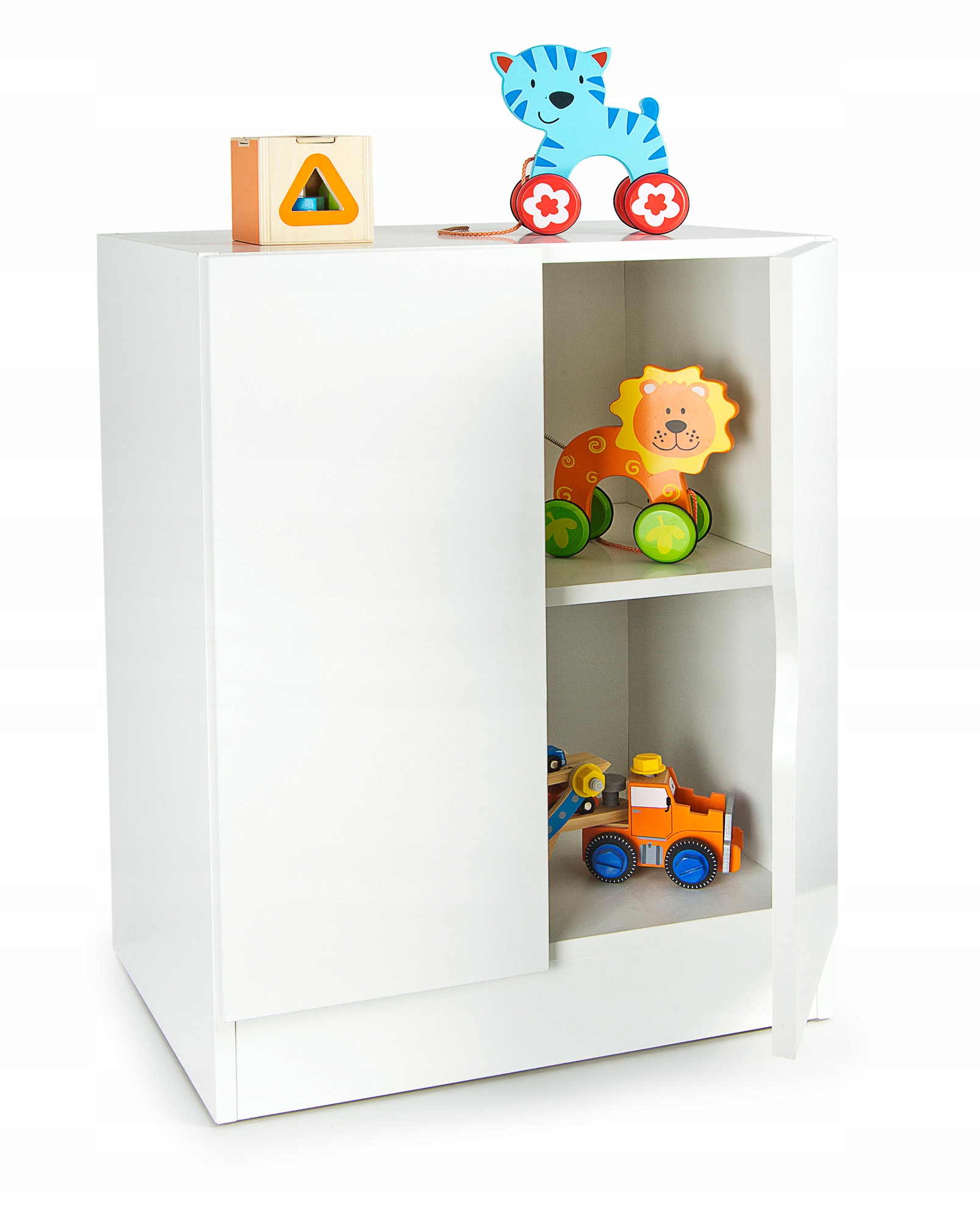 Dvoudveřová skříňka s policí 60x42x78 cm Bílá matná, např. do dětského pokoje