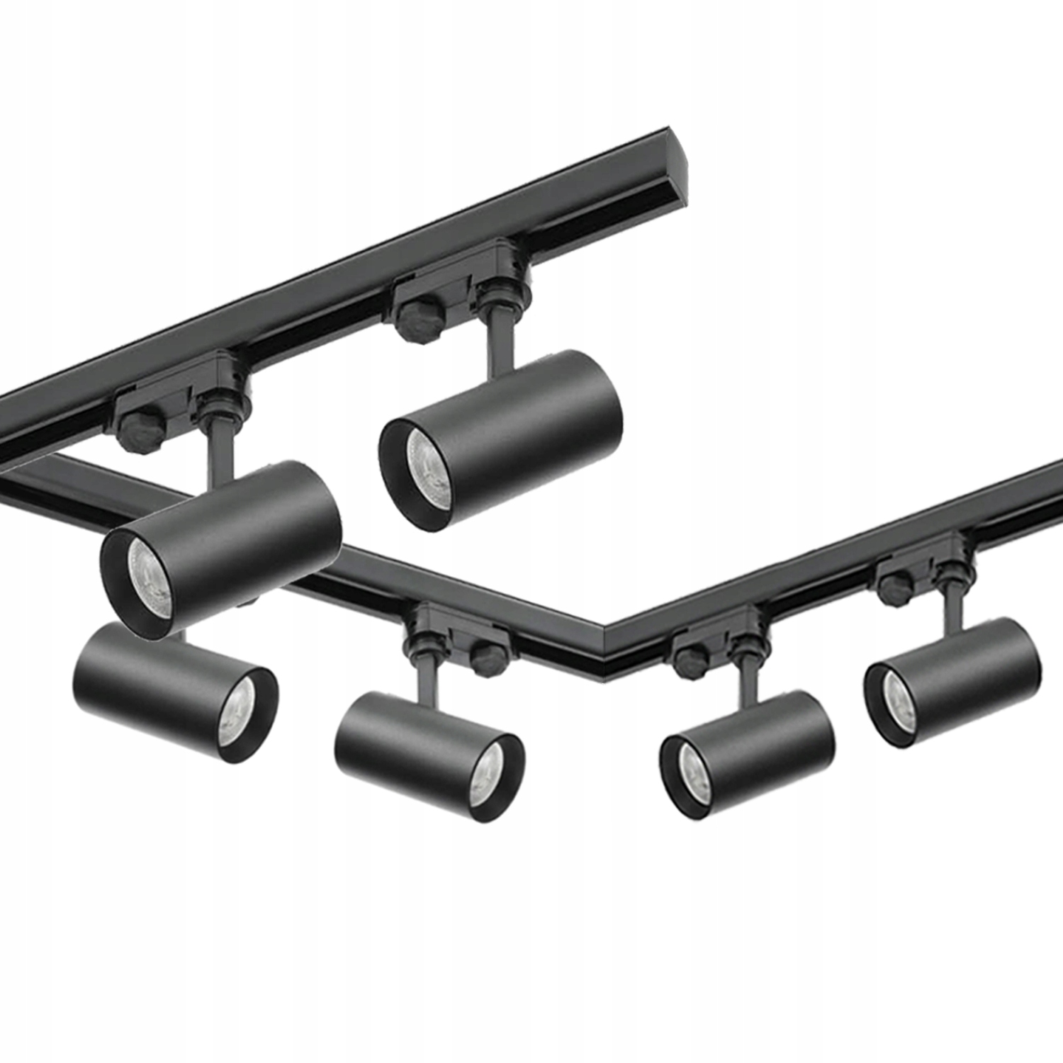 3fázový kolejnicový set 6x lampa GU10 3x kolejnice 1 m 2x spojka L Černá