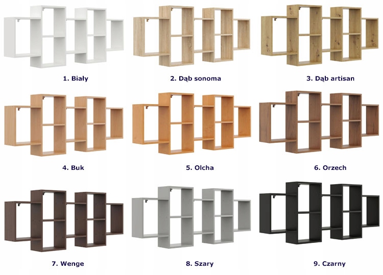 WISZĄCA PÓŁKA REGAŁ KOMOROWY NA KSIĄŻKI ŚCIENNY NOWOCZESNY DO SALONU BIURA Głębokość mebla 18 cm