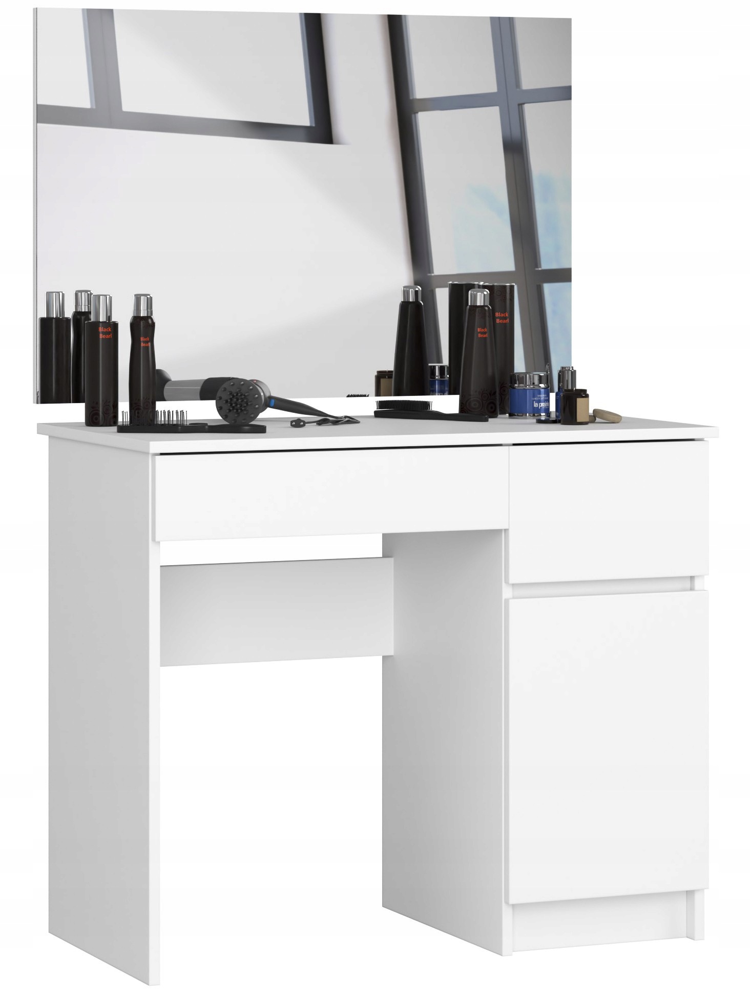 Toaletní Stolek se zrcadlem p-2/sl 900x600 pravý bílý