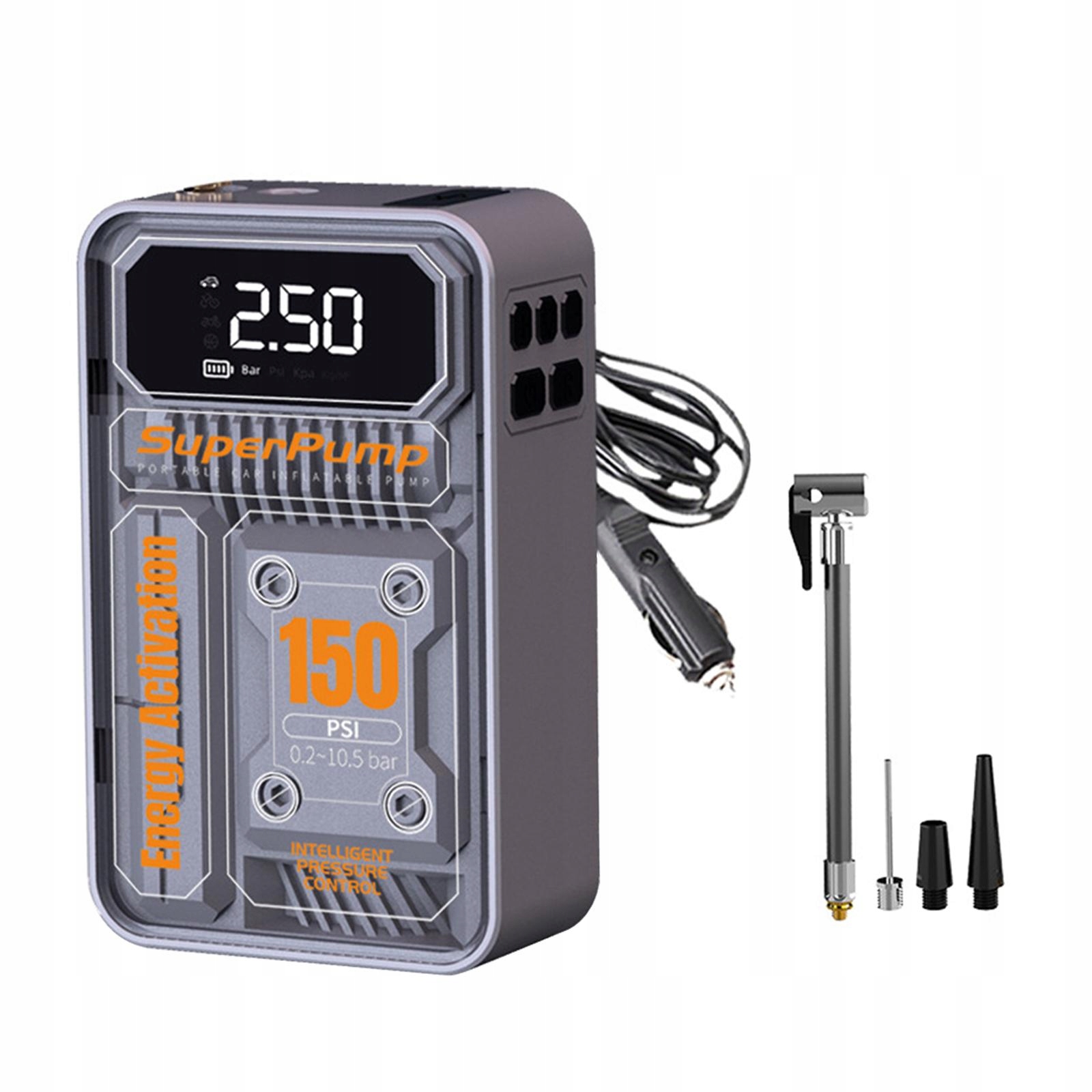 Electric Tire Pump 3 Air Nozzle Automobile Tire Inflator Pump for Truck Waga produktu z opakowaniem jednostkowym 1 kg