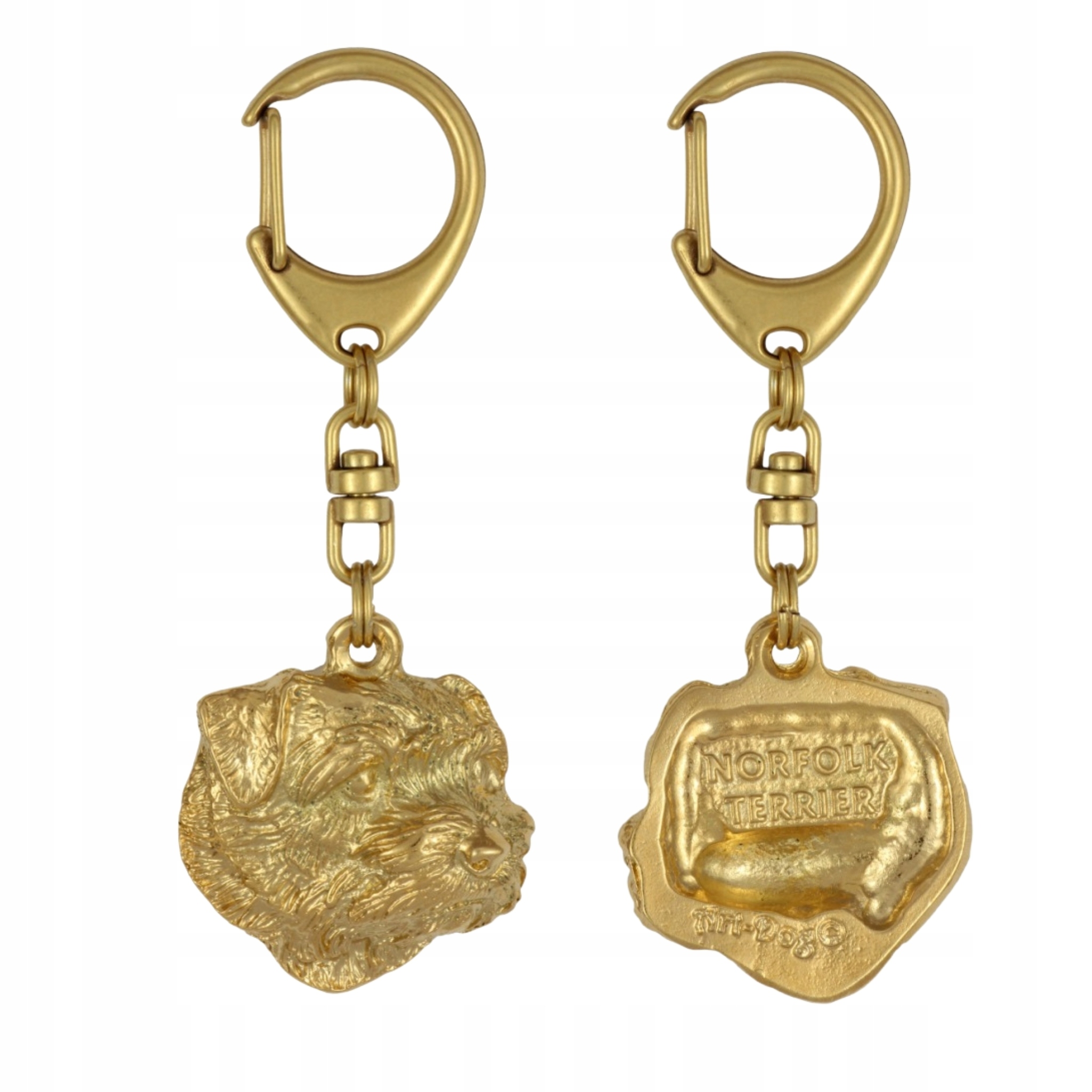 Norfolk teriér pozlacený přívěsek na klíče na klíče se psem v dárkové krabičce,