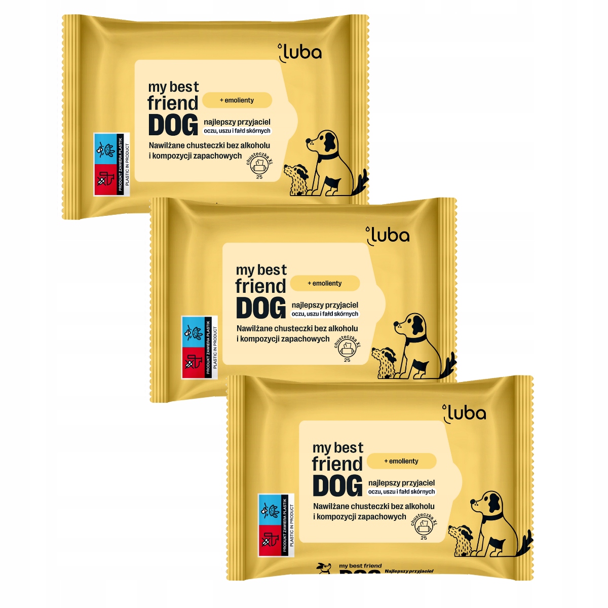 

Luba chusteczki dla Psów do pielęgnacji 3x25