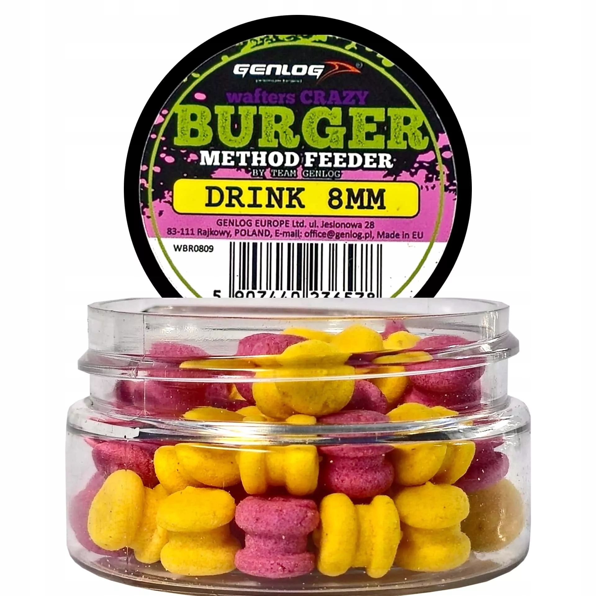Pellet Method Feeder Wafters Crazy Burger 8mm 25ml Genlog Drink