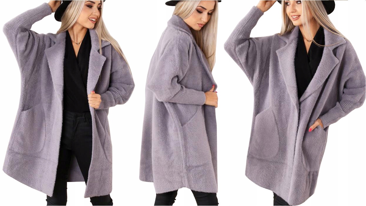 

Płaszcz Alpaka Długi Płaszczyk Wełna Kurtka XXL