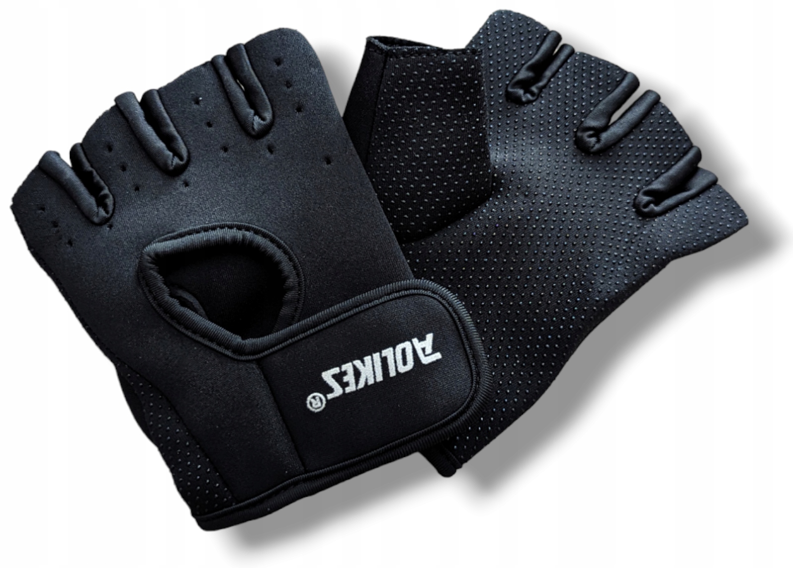 RĘKAWICZKI SPORTOWE DO ĆWICZEŃ NA SIŁOWNIĘ FITNESS ROWEROWE NORDIC WALKING Kolor dominujący czarny