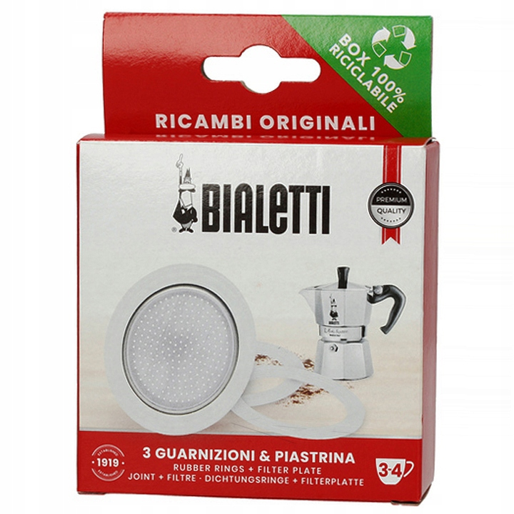 

Uszczelki 3 szt+1 Filtr do kawiarki Bialetti 3-4tz