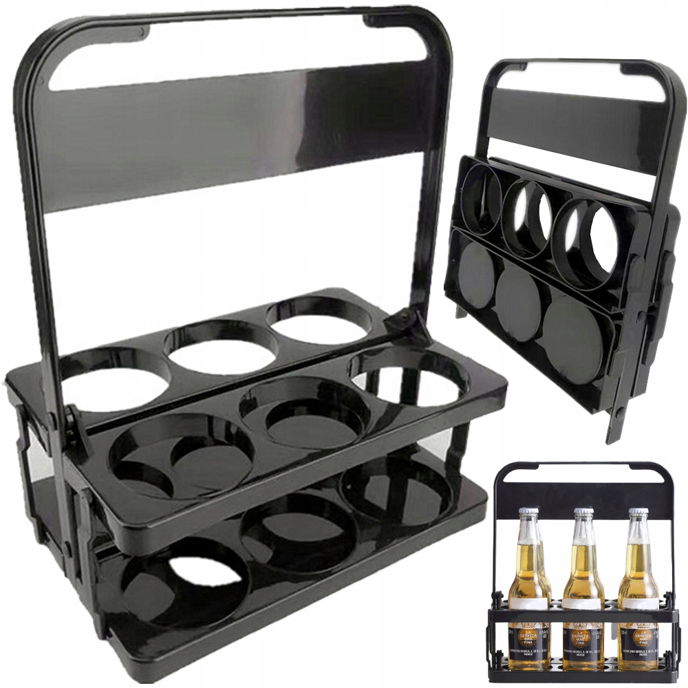 NOSIDŁO KOSZYK NA BIDONY BUTELKI PIWO SKŁADANY STOJAK NA NAPOJE 6 MIEJSC