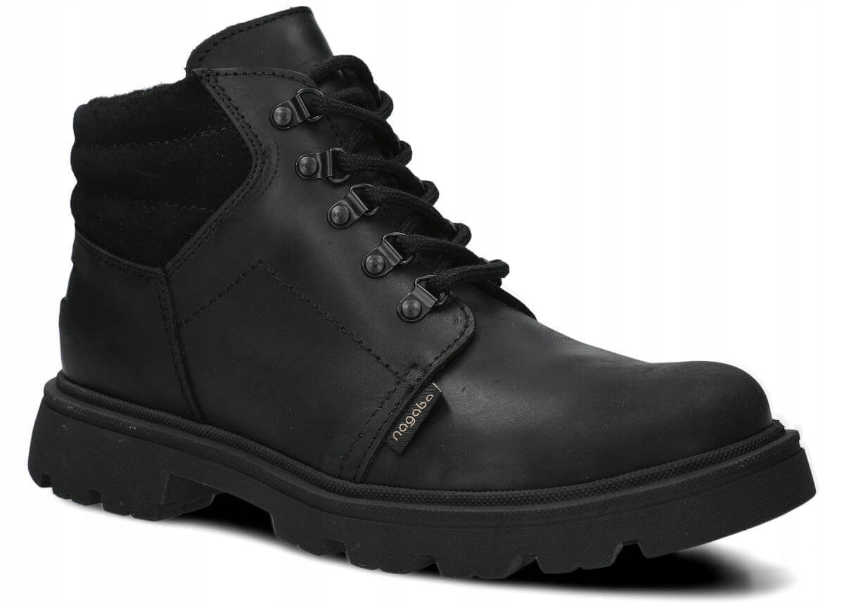 Nagaba 1122 Černá Pohodlné, Kožené, Polské Pánské Trapery