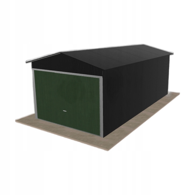 Plechová garáž 3x6 m jednopolohová, dvouspádová, černá