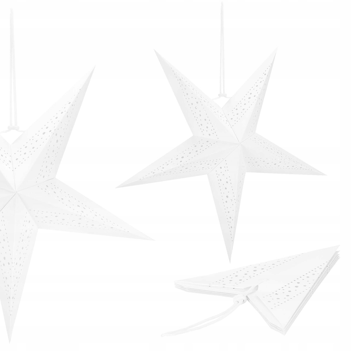 GWIAZDA PAPIEROWA ŚWIĄTECZNA WITRAŻ BIAŁA 3d 60cm Marka Springos