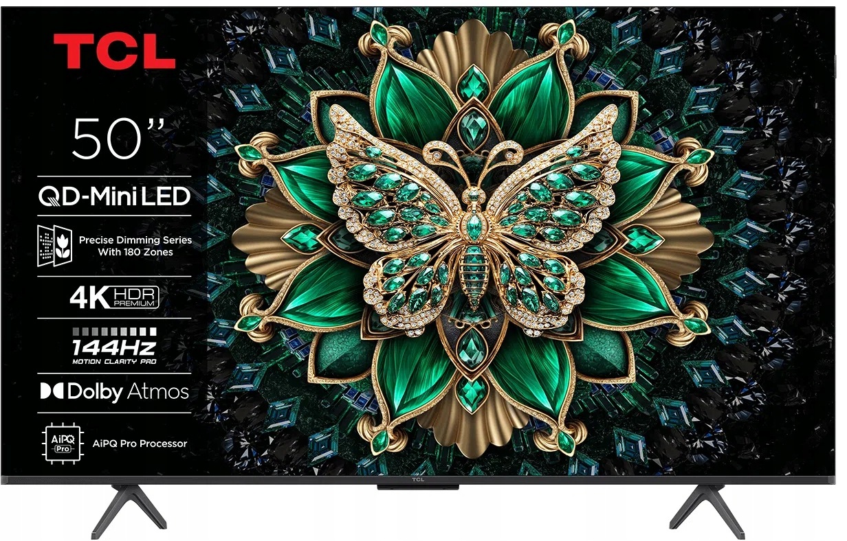TCL 50C6K 50" QD-Mini LED 4K 144Hz Google TV Dolby Vision IQ Dolby Atmos HDMI 2.1 DVB-T2
