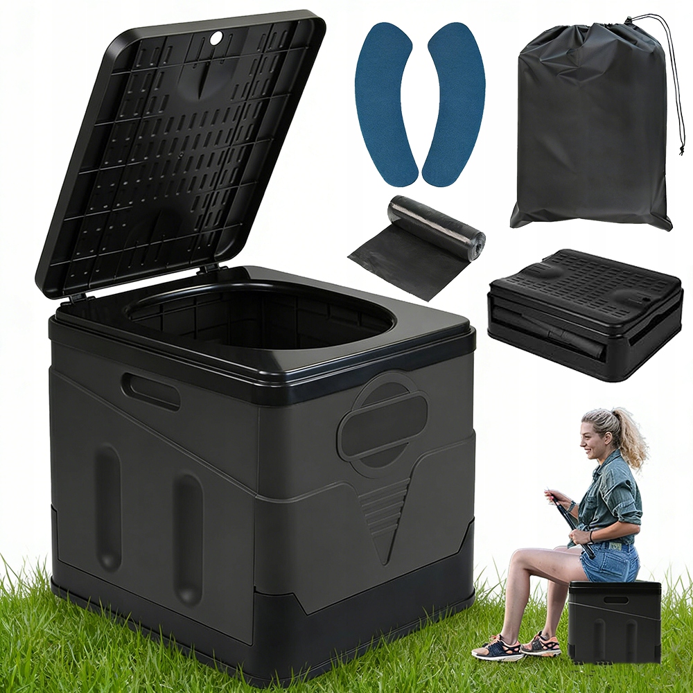 Przenośna Toaleta Turystyczna 20L Kompaktowa Składana Do Kampera Podróży