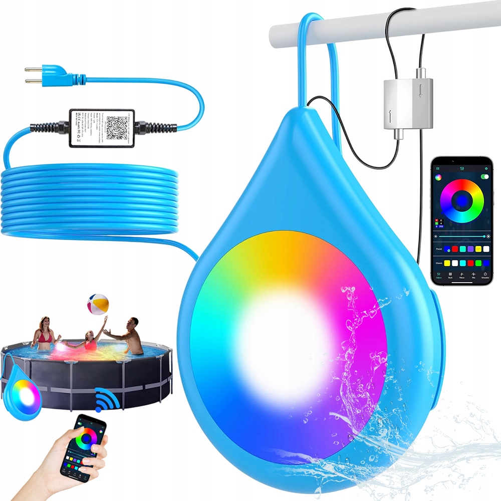 Led Osvětlení Bazénového Reflektoru Rgb IP67 5 V S Bluetooth Aplikací Ovládání