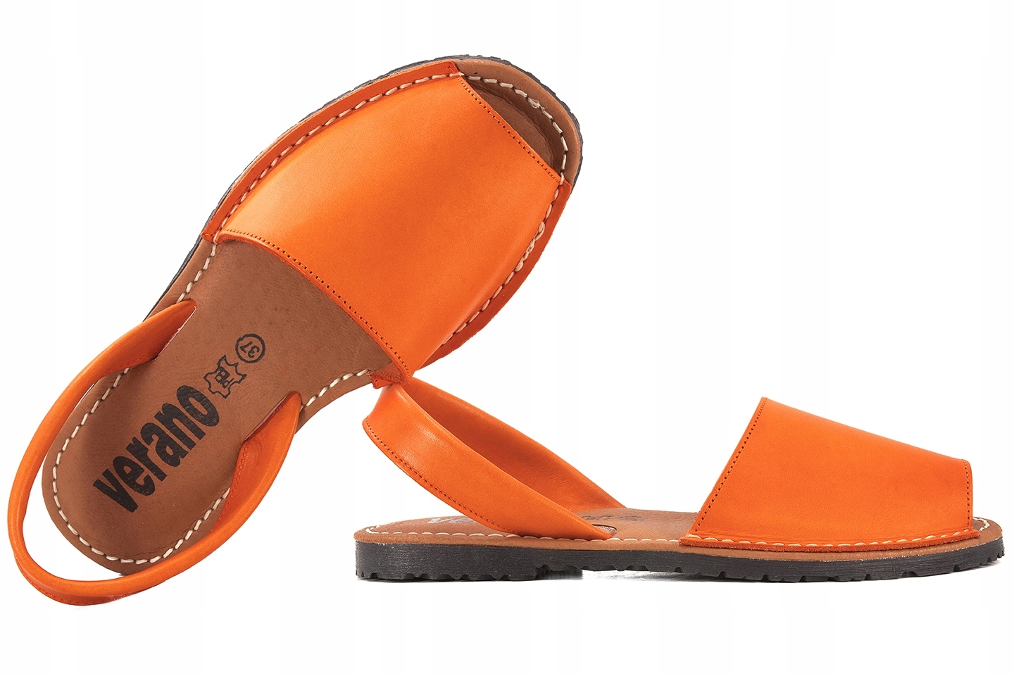 Verano 2010 Dámské Sandály Španělské Kůže oranžová