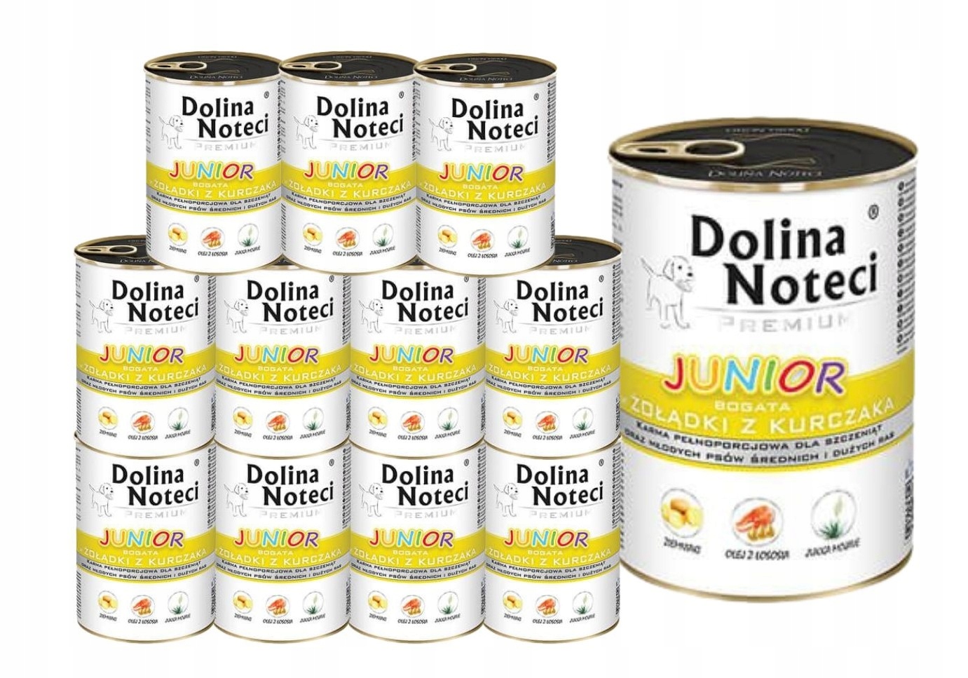 Levně Dolina Noteci Prémiové Vlhké krmivo junior s kuřecími žaludky 12x400g