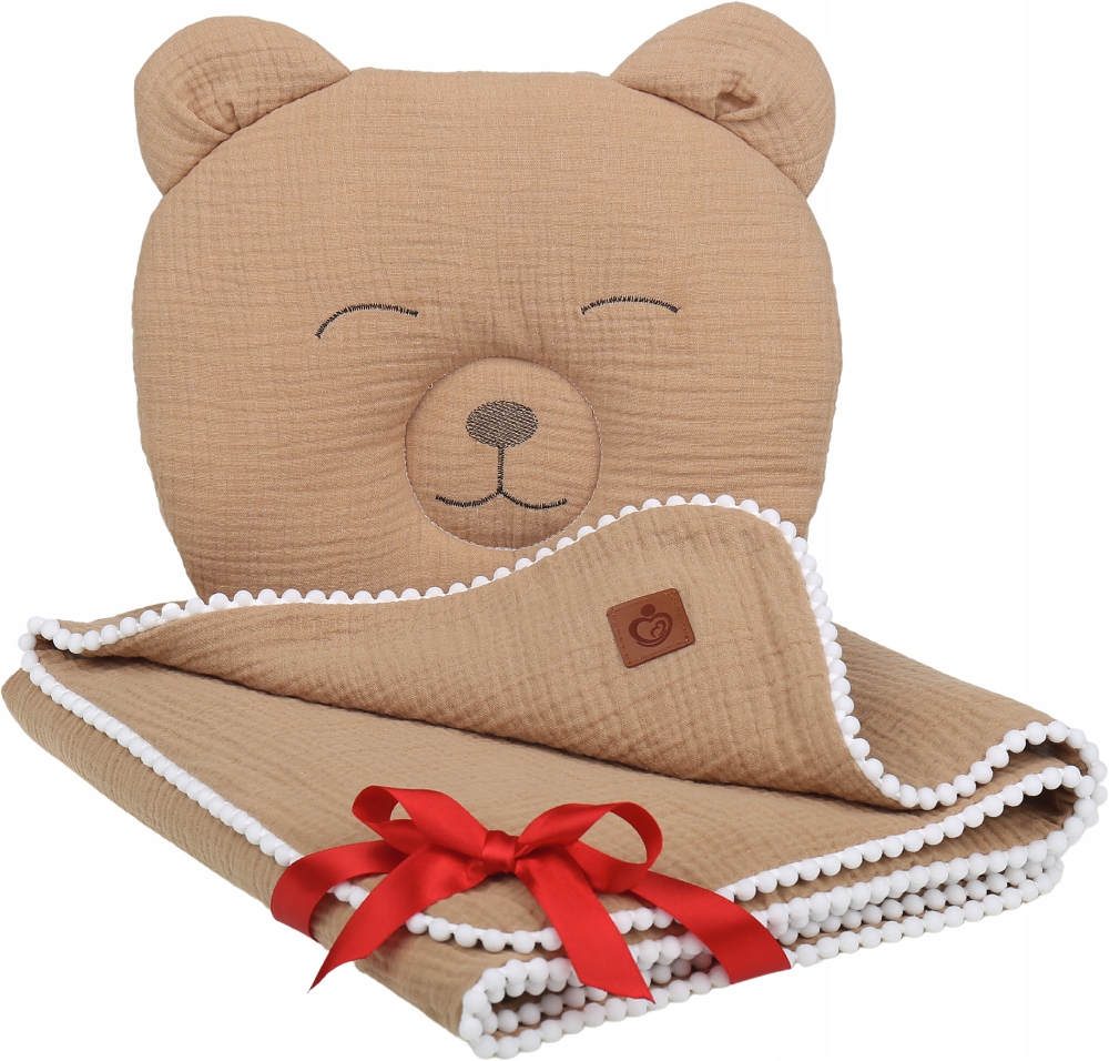 KOCYK MUŚLINOWY + PODUSZKA OTULACZ MIŚ BABYMAM