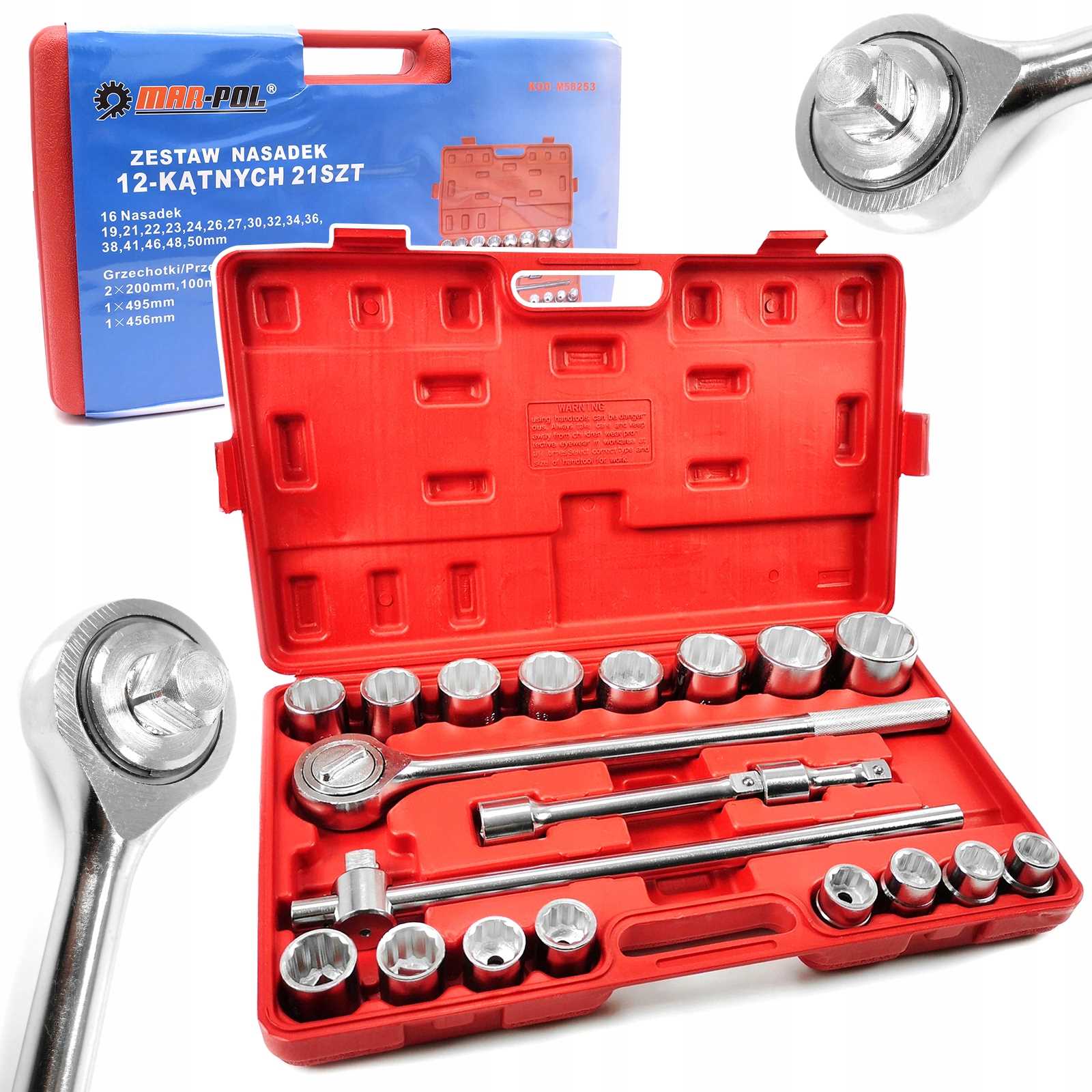 Sada 3/4" Nástrčných Kľúčov 21 Prvkov Mar-pol M58252 19-50 MM