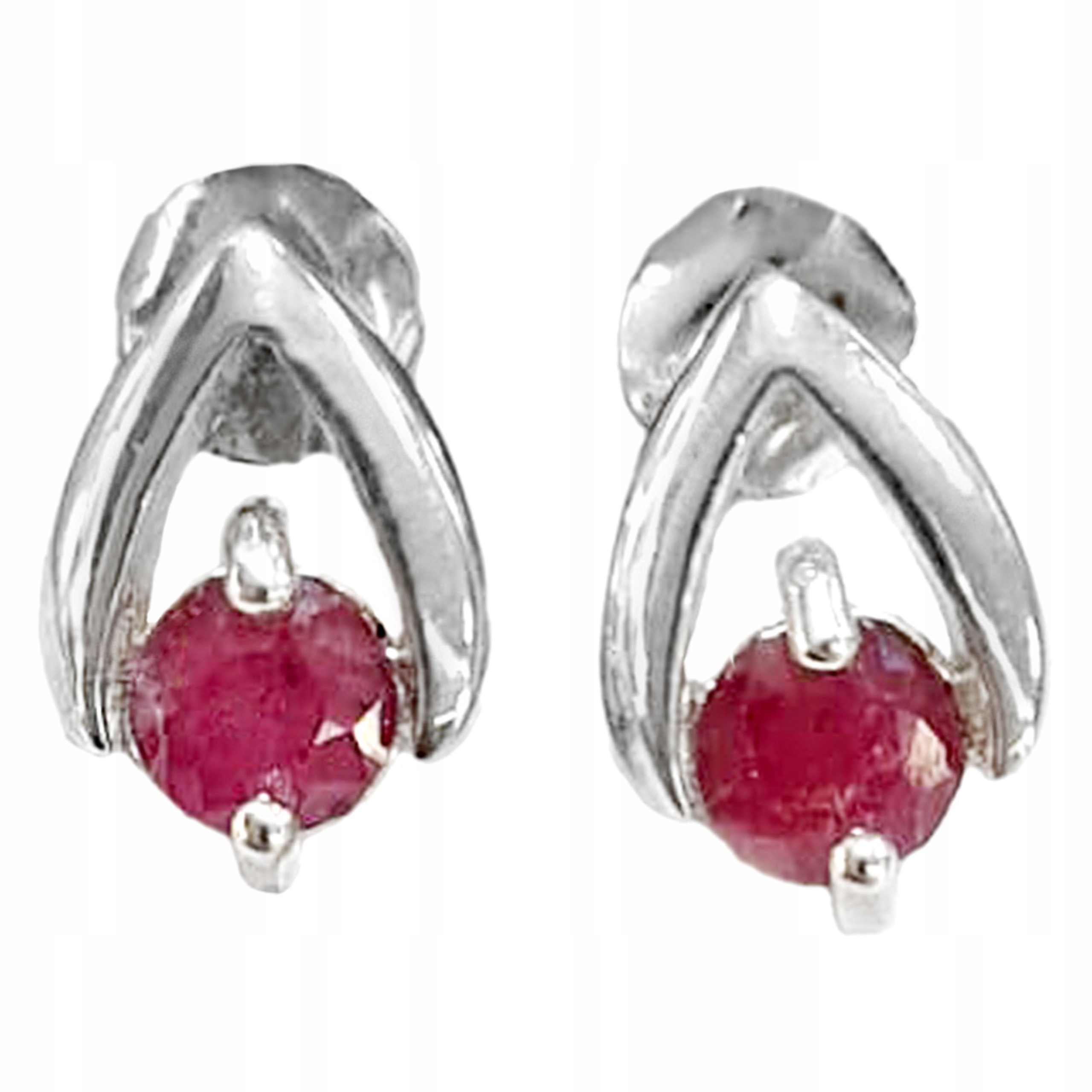 Stříbrné náušnice 925 s rubínovou zirkonií, kapky slzy na tyči, dárek