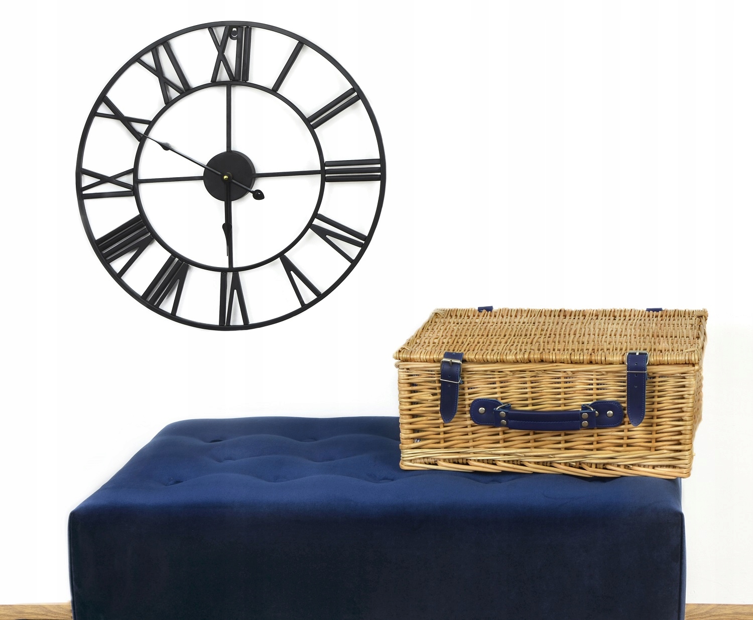 Zegar ścienny metalowy czarny 60 cm LOFT VINTAGE Typ ścienny