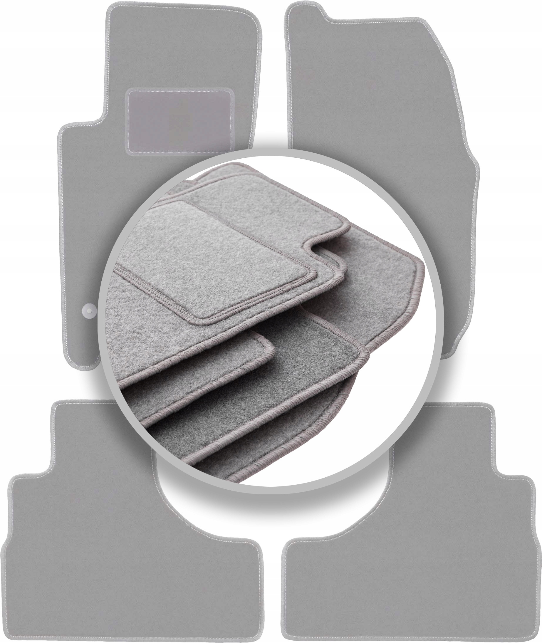 Velurové koberce Oslo šedé pro: Jeep Cherokee Liberty Kj terénní 2002-200