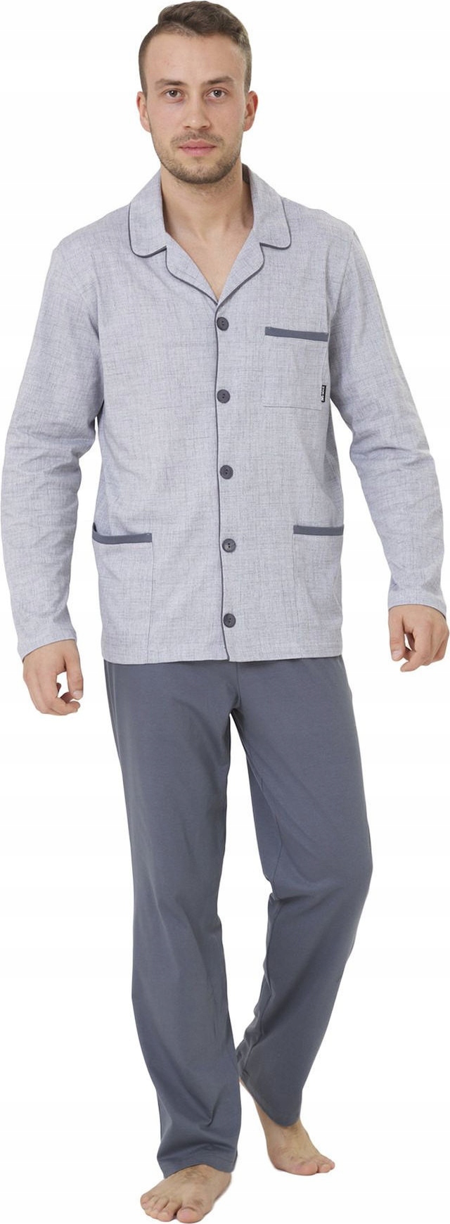 

Klasyczna piżama rozpinana M-Max Ambroży szara M