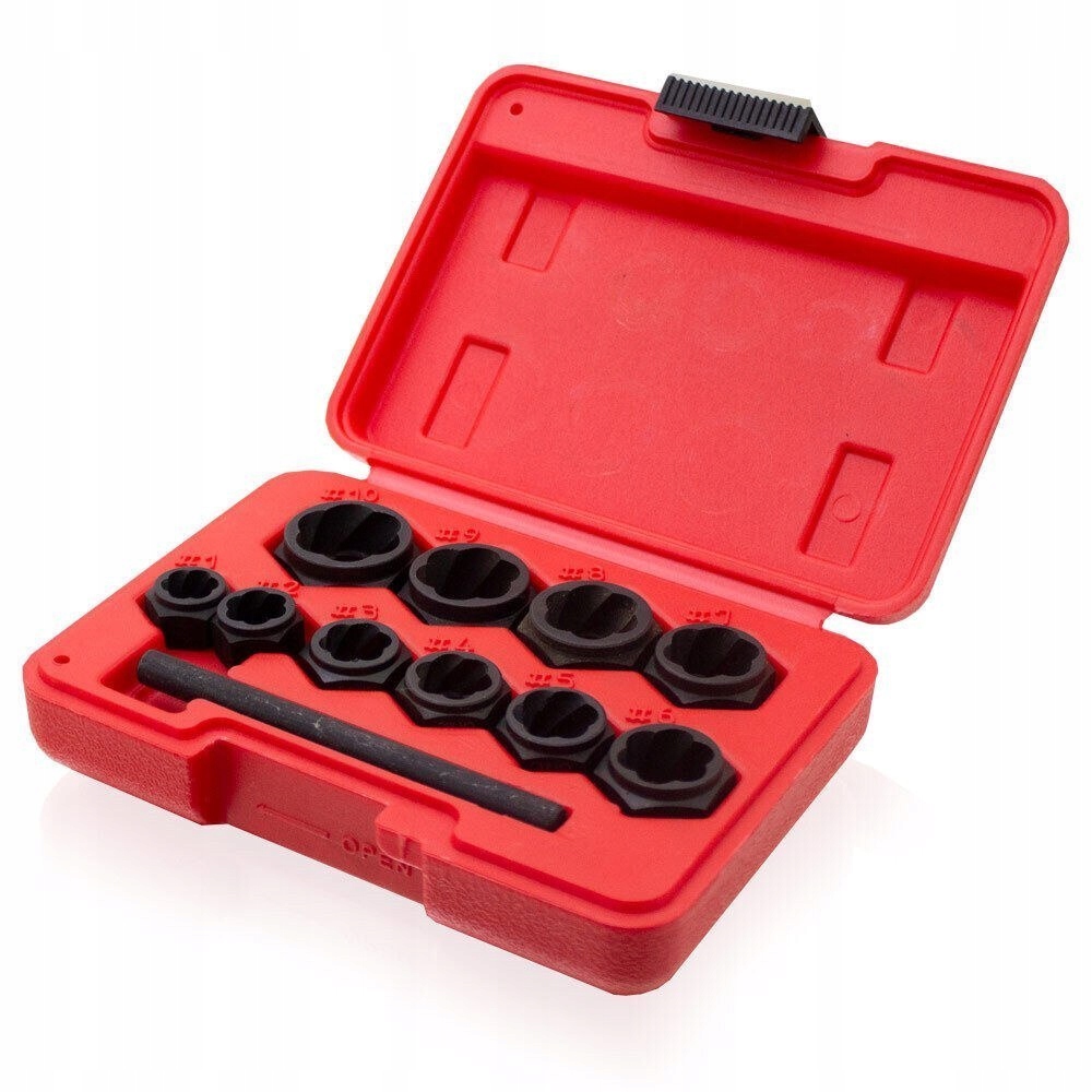 ZESTAW WYKRĘTAKI DO ŚCIĄGANIA USZKODZONYCH ZERWANYCH URWANYCH ŚRUB NAKRĘTEK