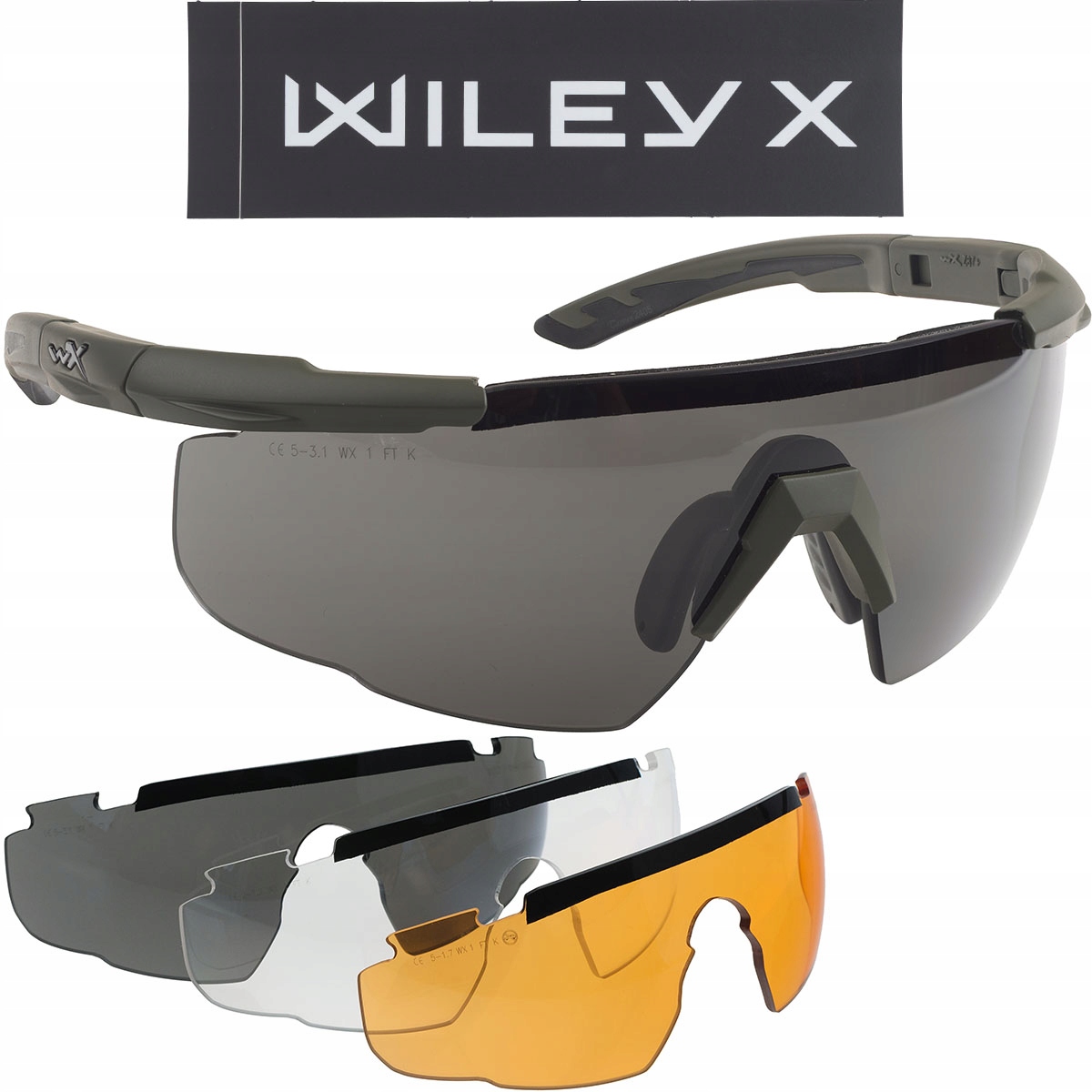 Balistické ochranné brýle Wiley X Saber Advanced 308G, zelené
