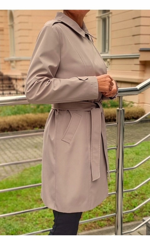 PRZEJŚCIOWY PŁASZCZ PROCHOWIEC TRENCZ BEŻOWY 34 Materiał dominujący poliester