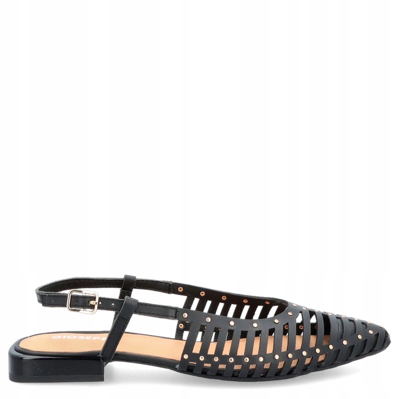 Ažurové baleríny s odkrytou patou Gioseppo 74076 Černé 41