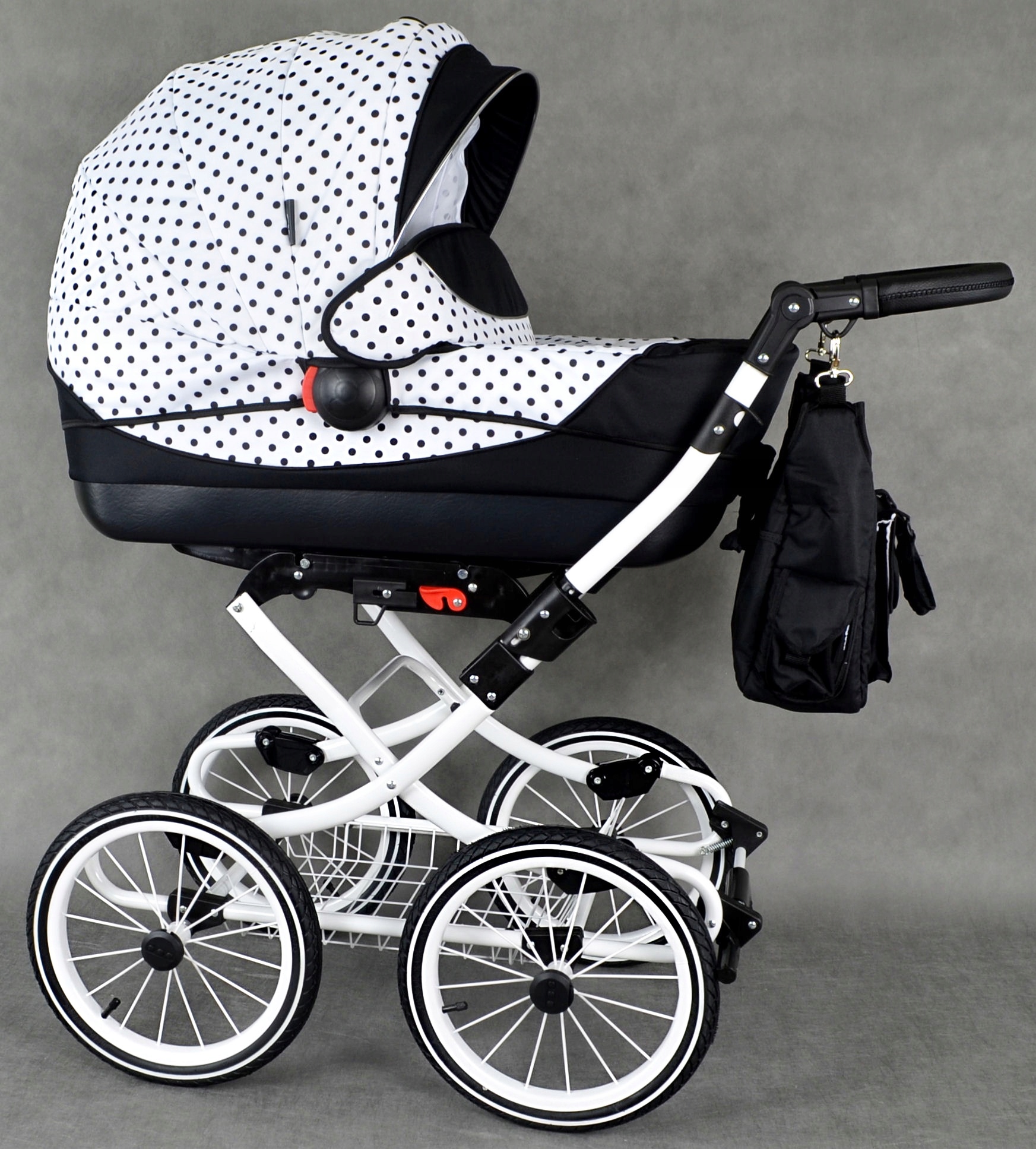 KLASYCZNY WÓZEK DZIECIĘCY 3w1 VIKO RETRO CHROM WIELOFUNKCYJNY Stelaż Aluminiowy