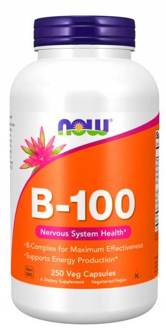 NOW FOODS WITAMINA B kompleks B-100 B100 250 kaps.