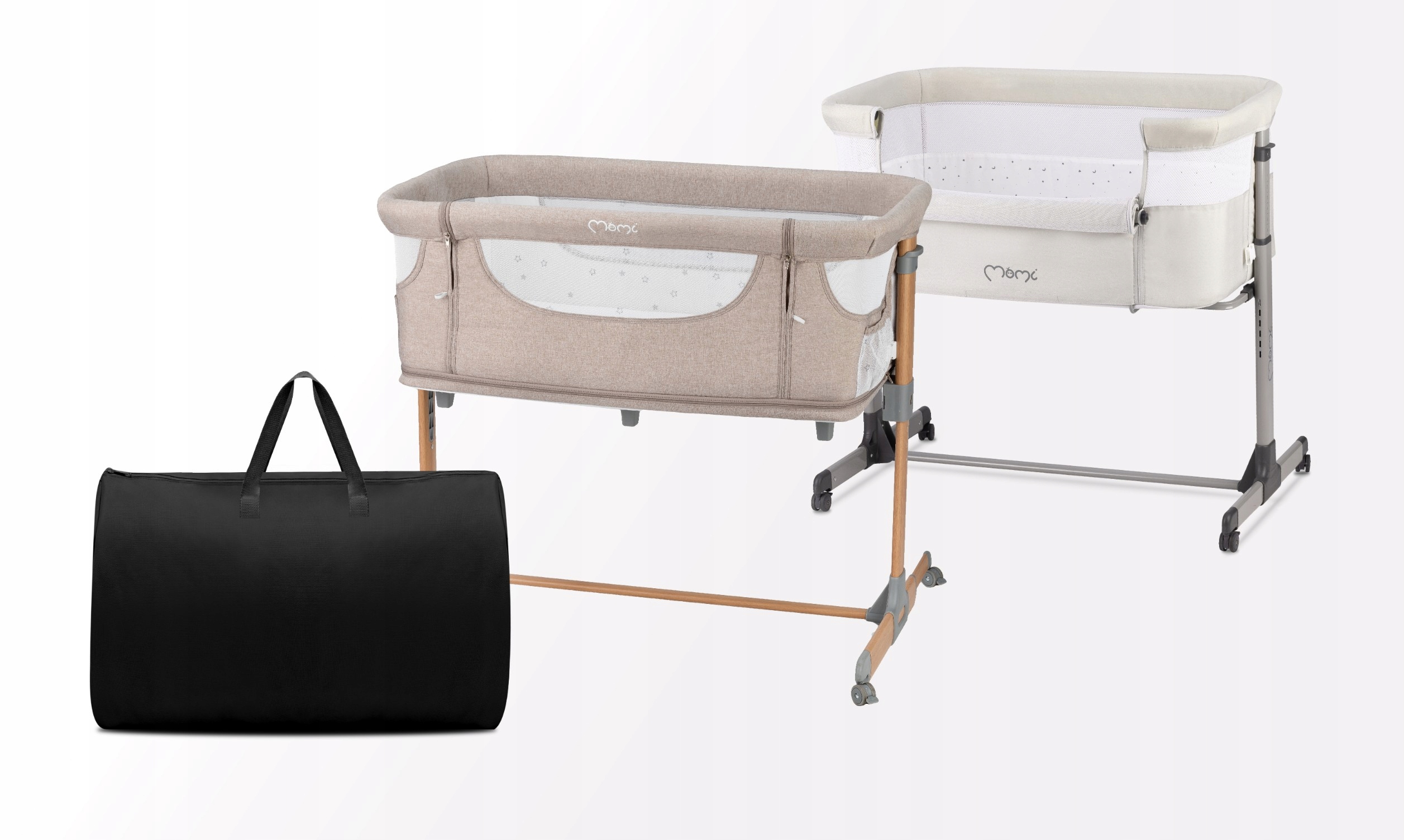 TORBA DO ŁÓŻECZKA MoMi SMART BED REVO - TORBA DO TRANSPORTU - CZARNA Stan opakowania oryginalne