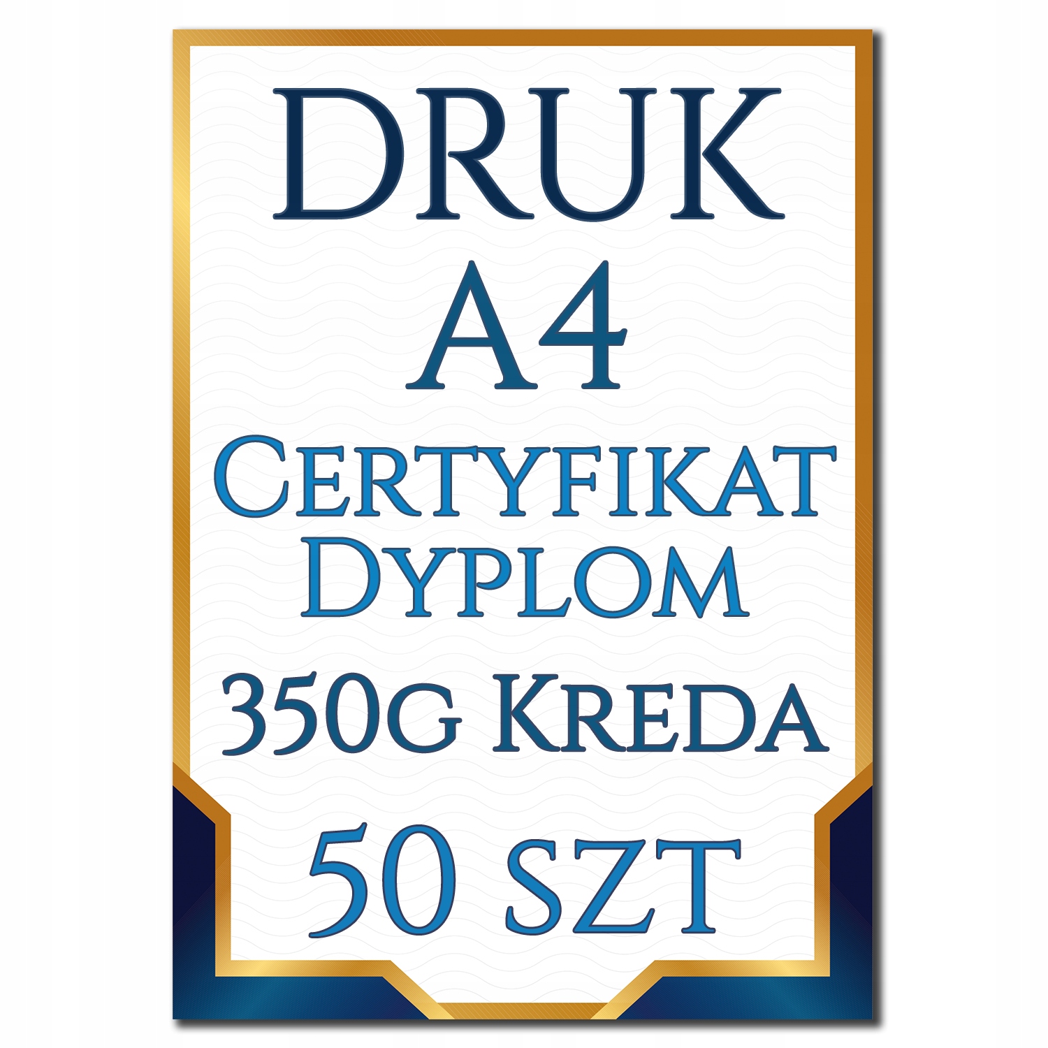 

Dyplom Certyfikat 50 szt Druk A4 Kreda 350g