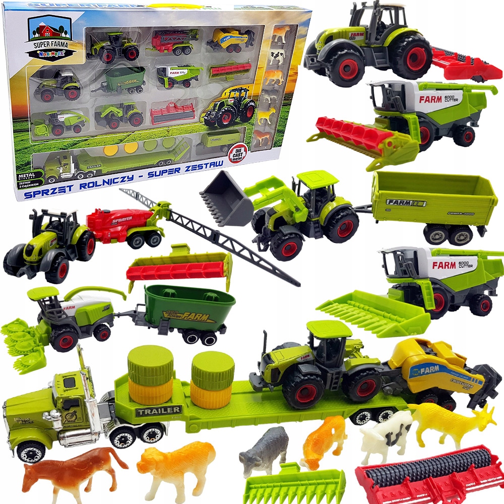 

Zestaw Maszyn Rolniczych Kombajn Ciągnik Traktor