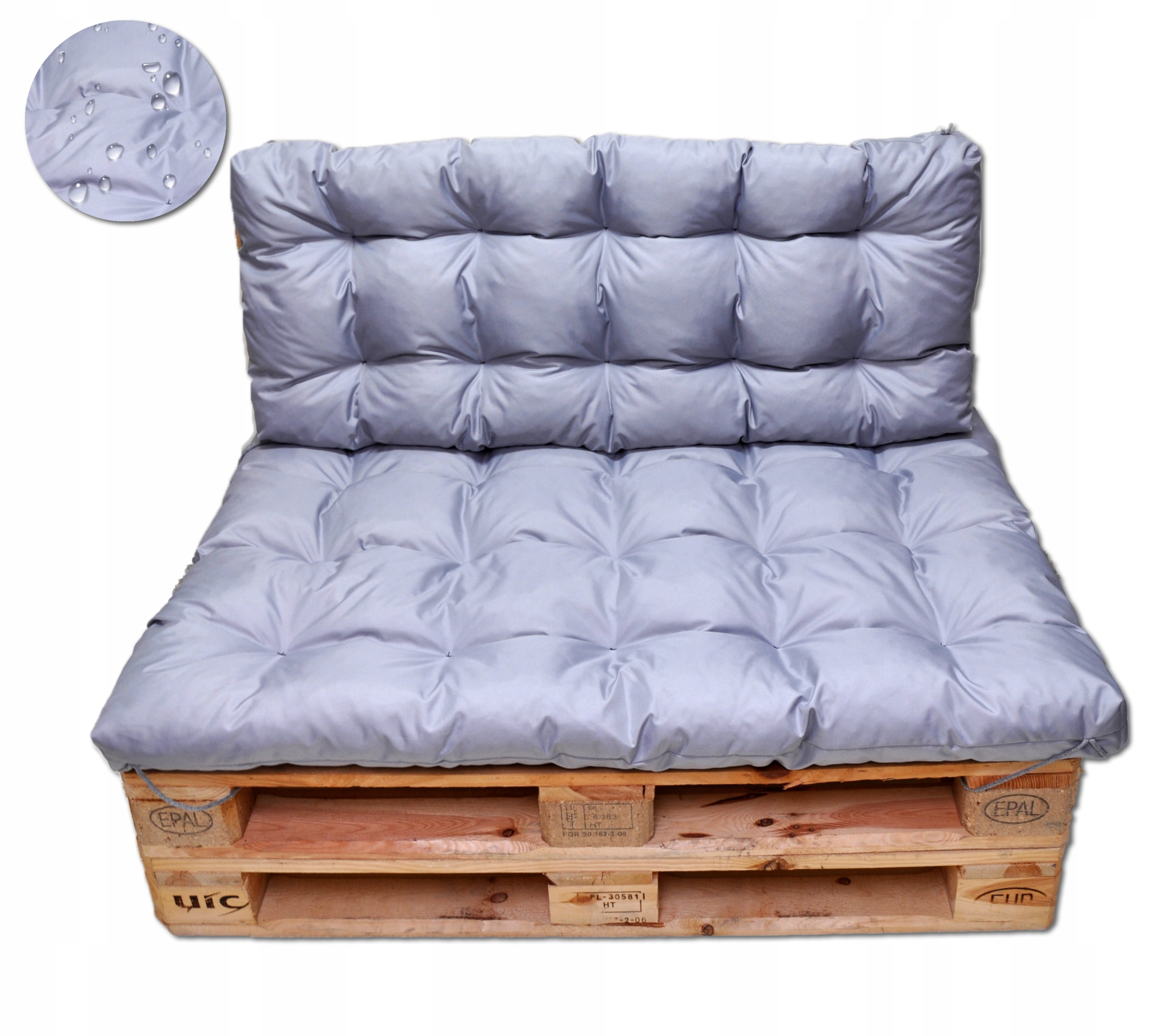 2 Polštáře 120x80x40 cm na lavičku palety, houpačka, voděodolné