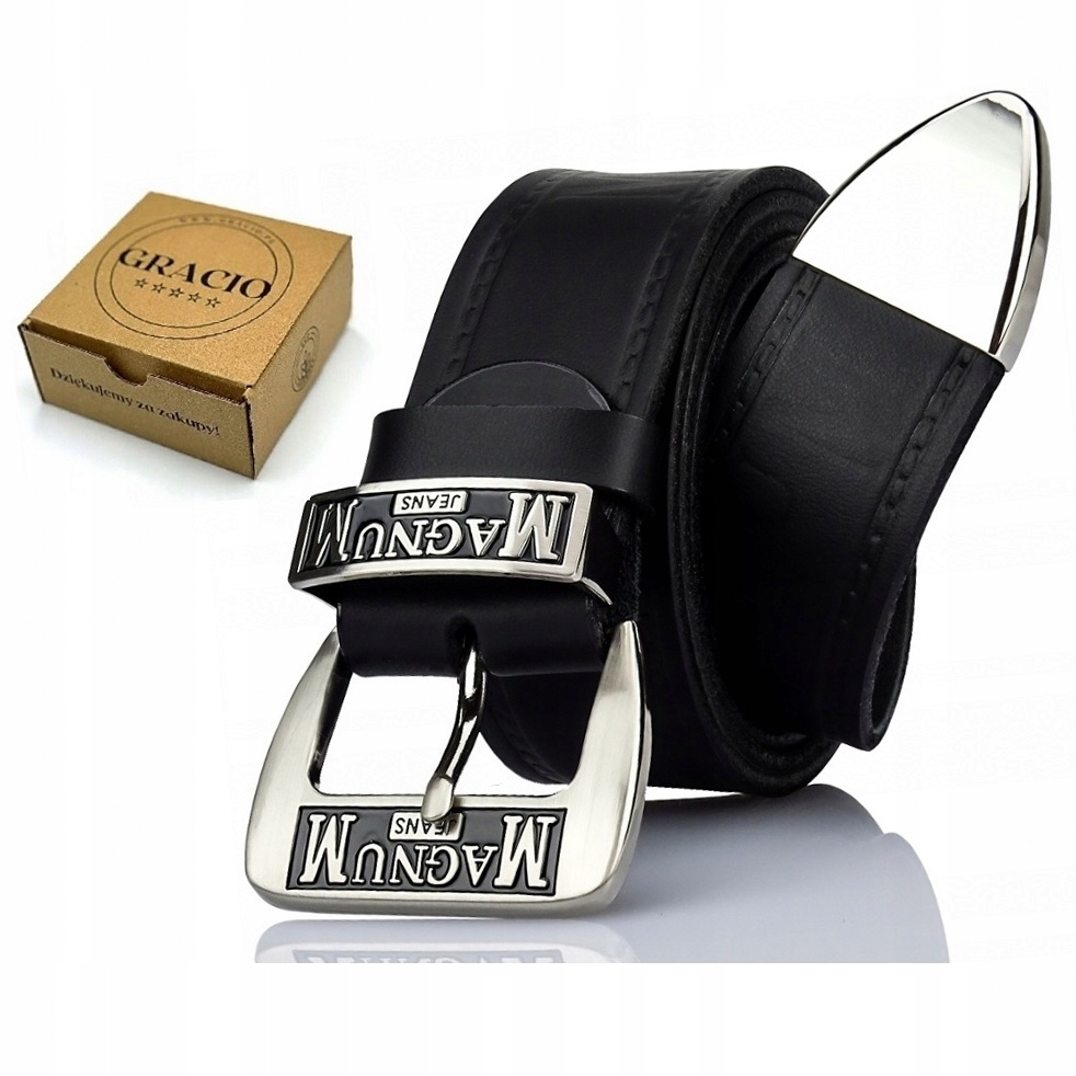 Pasek Męski Do Spodni Skórzany Gracio Szeroki Długość Paska 125 Cm