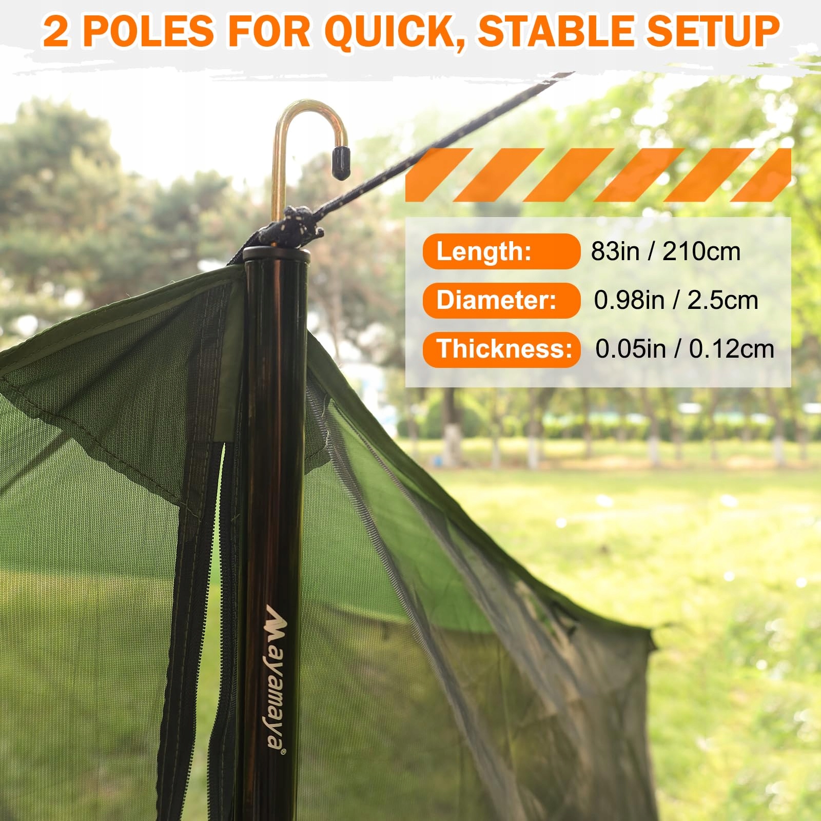 ULTRALEICHT Tarp Wodoodporny z Moskitierą i Słupkami 3x5m Camping Outdoor — miniatura 3