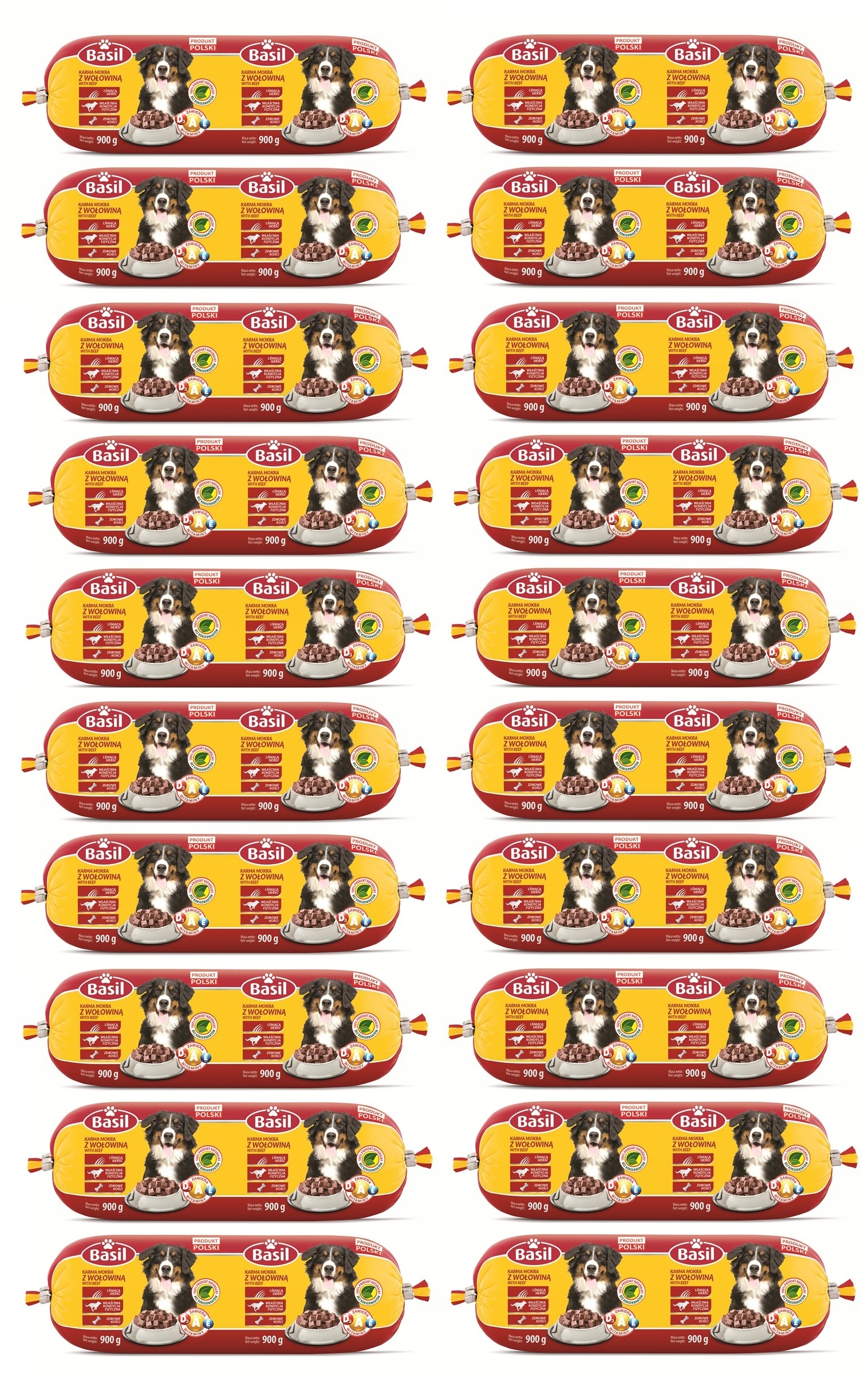 Levně Krmivo Basil 900 g hovězí tyčinka pro psa 20 ks