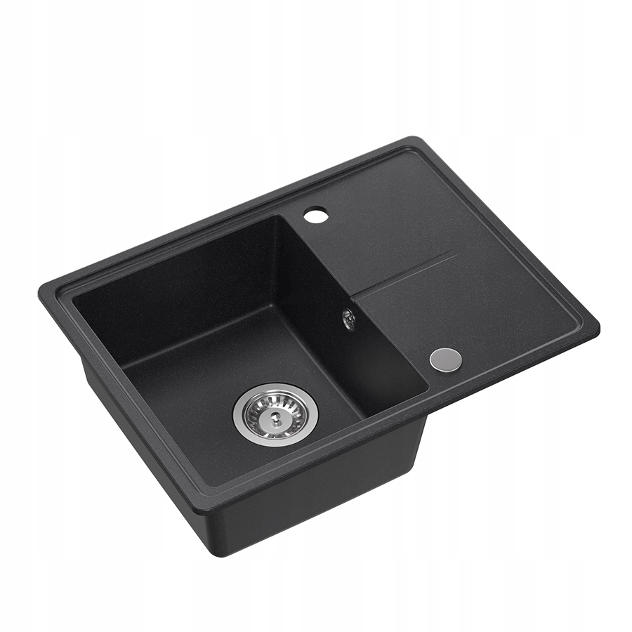 Quadron Tony 116 Granitový dřez 1-komorový 60x45x18,5 cm Černý