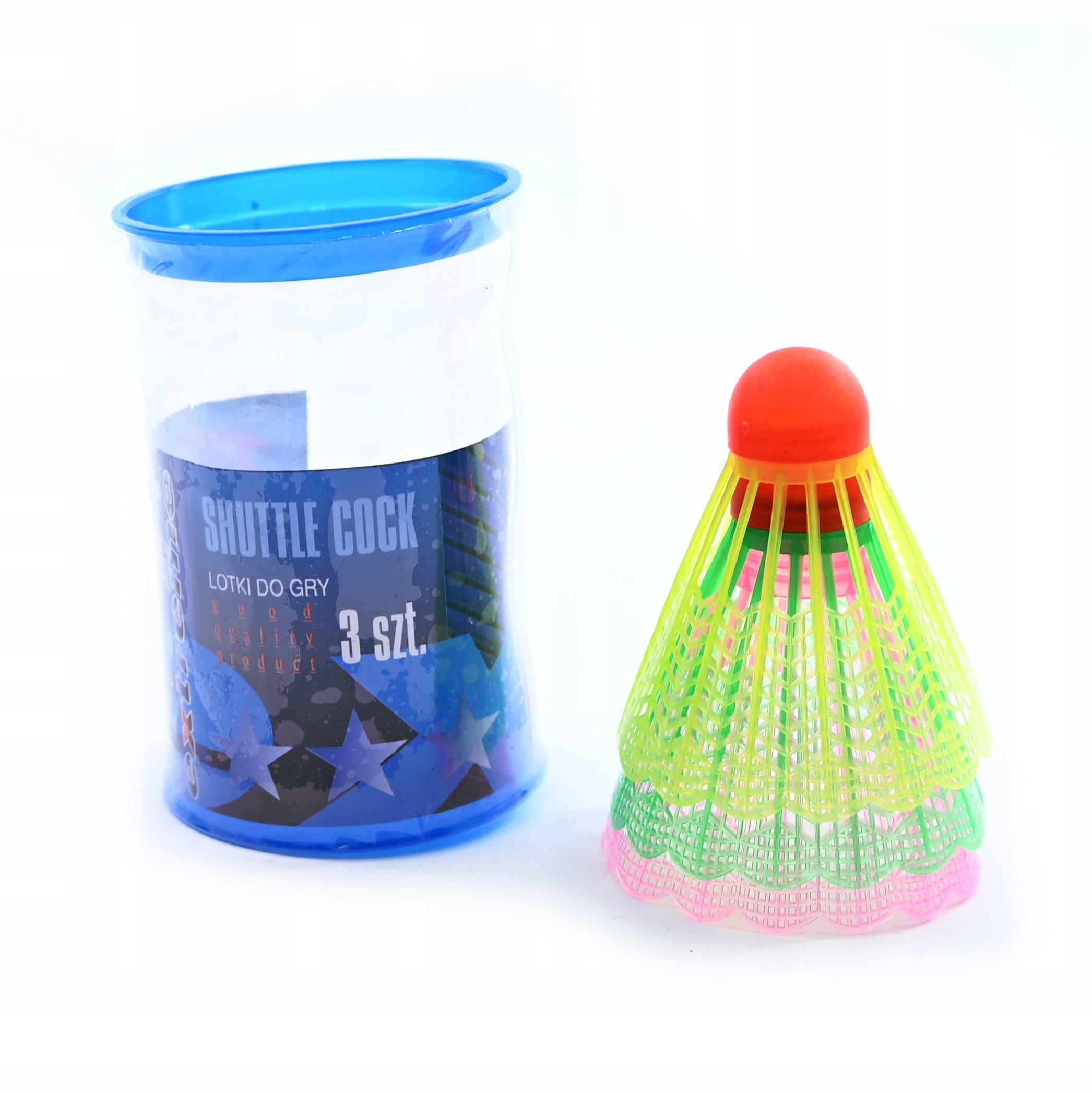 LOTKI DO BADMINTONA PLASTIKOWE KOLOROWE ZESTAW 3SZT Marka Midex