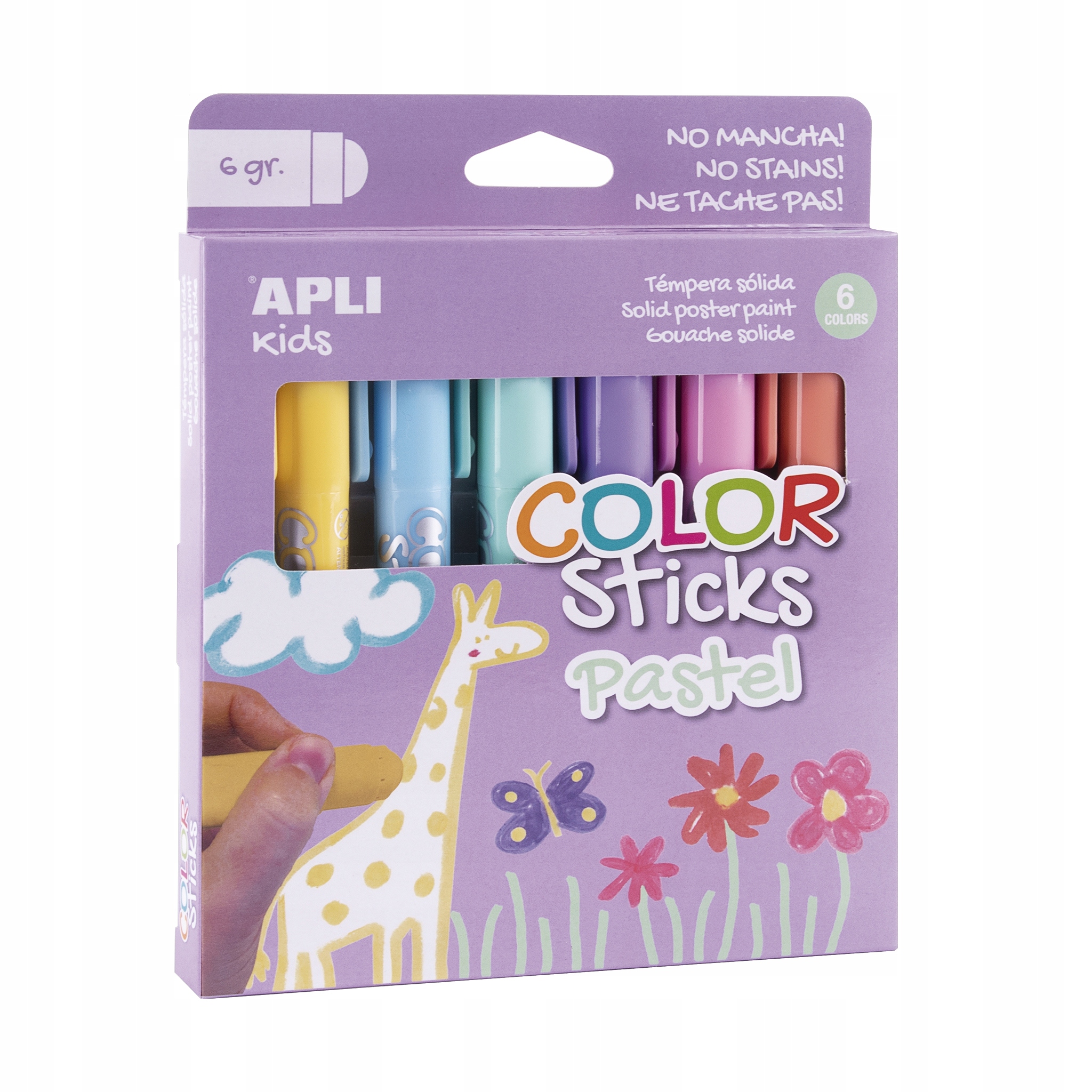 Farby v pastelke Apli Kids - 6 pastelových farieb