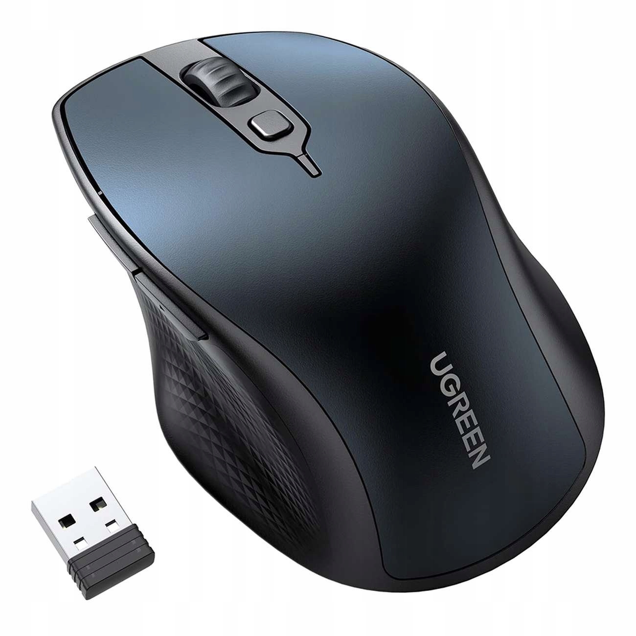 Bezprzewodowa mysz Ugreen MU101 ergonomiczna Bluetooth 2.4 GHz niebieska